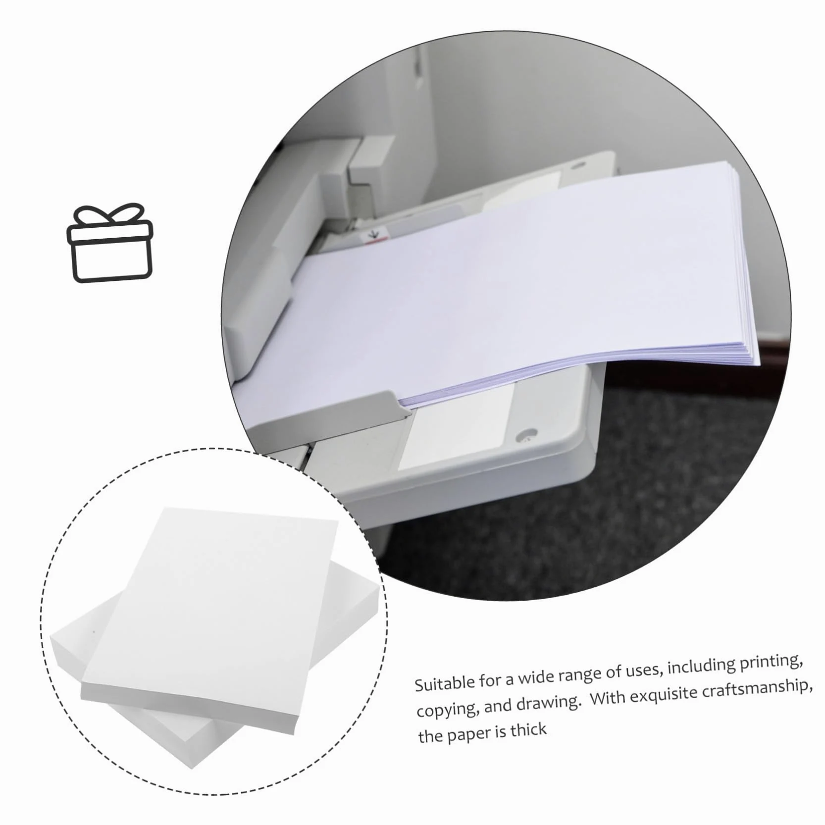 Ipetboom 500fogli Carta Bianca per Stampante Carta da Stampa Spessa Multiuso di Cartone per Stampa e Fotocopia per Ufficio e Progetti Fai da Te