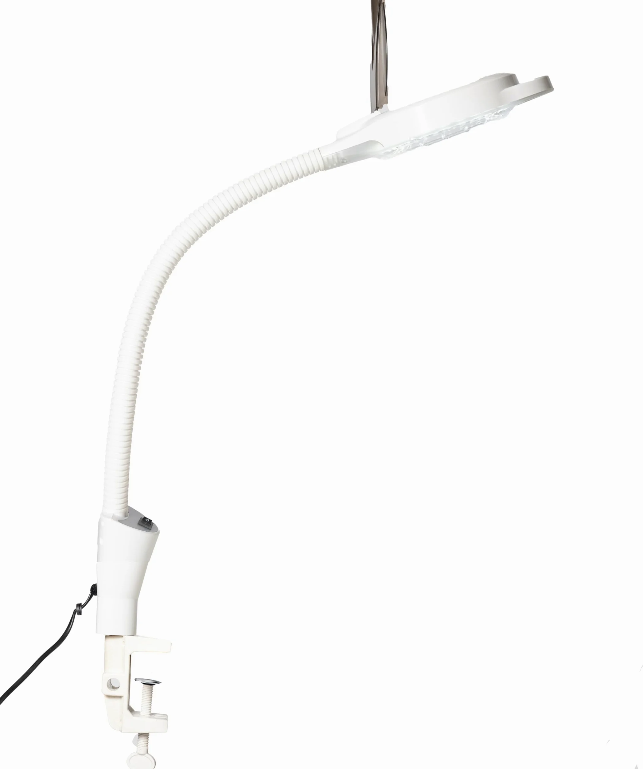 GOVITA - Lampada LED Con Lente D'ingrandimento 8 diottrie, Lampada da Scrivania con Pinza, Lente in Vetro da 105cm, Braccio Girevole