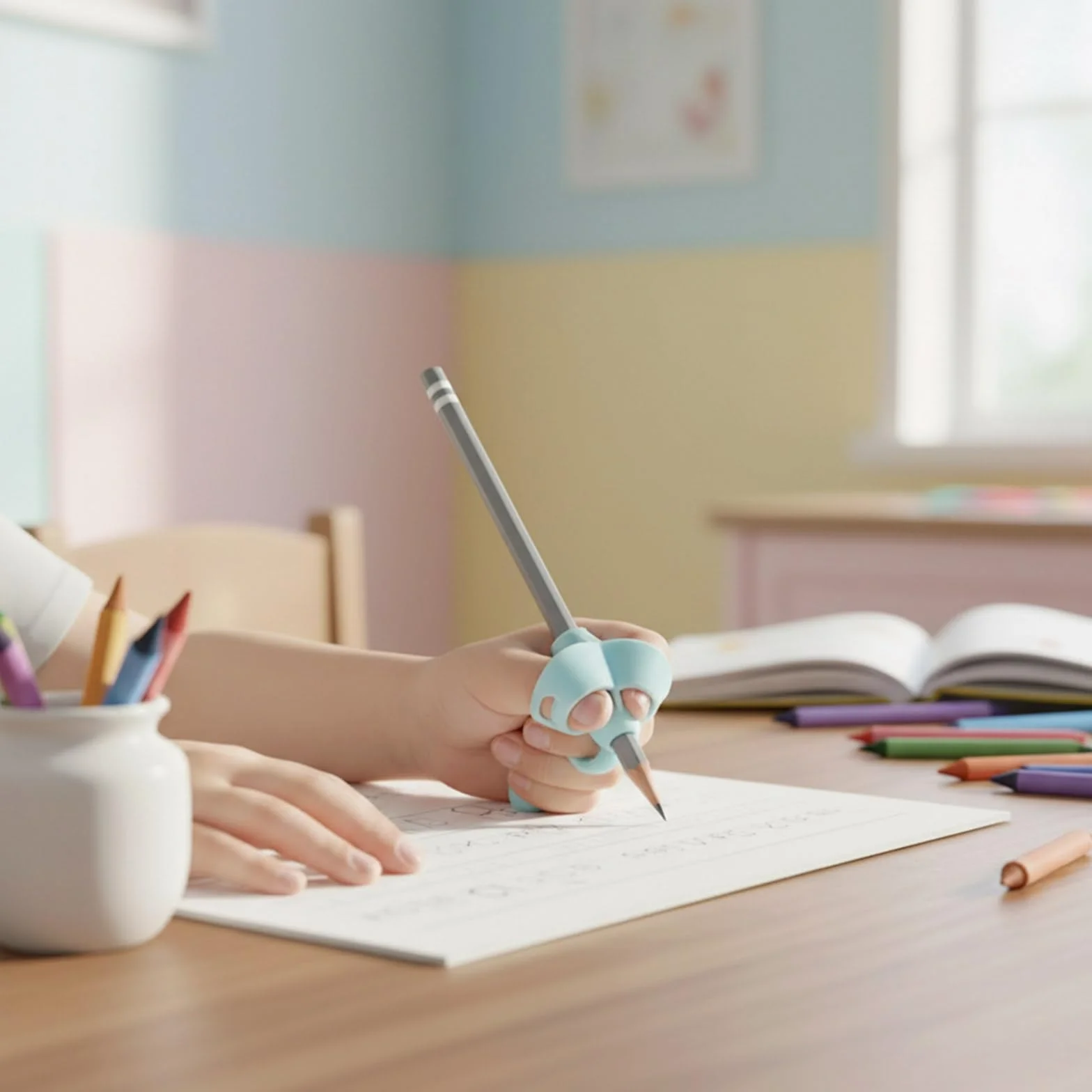 Impugnatura Matita Ergonomica 5 Pezzi per Scrittura, Correzione Postura, Migliora Presa