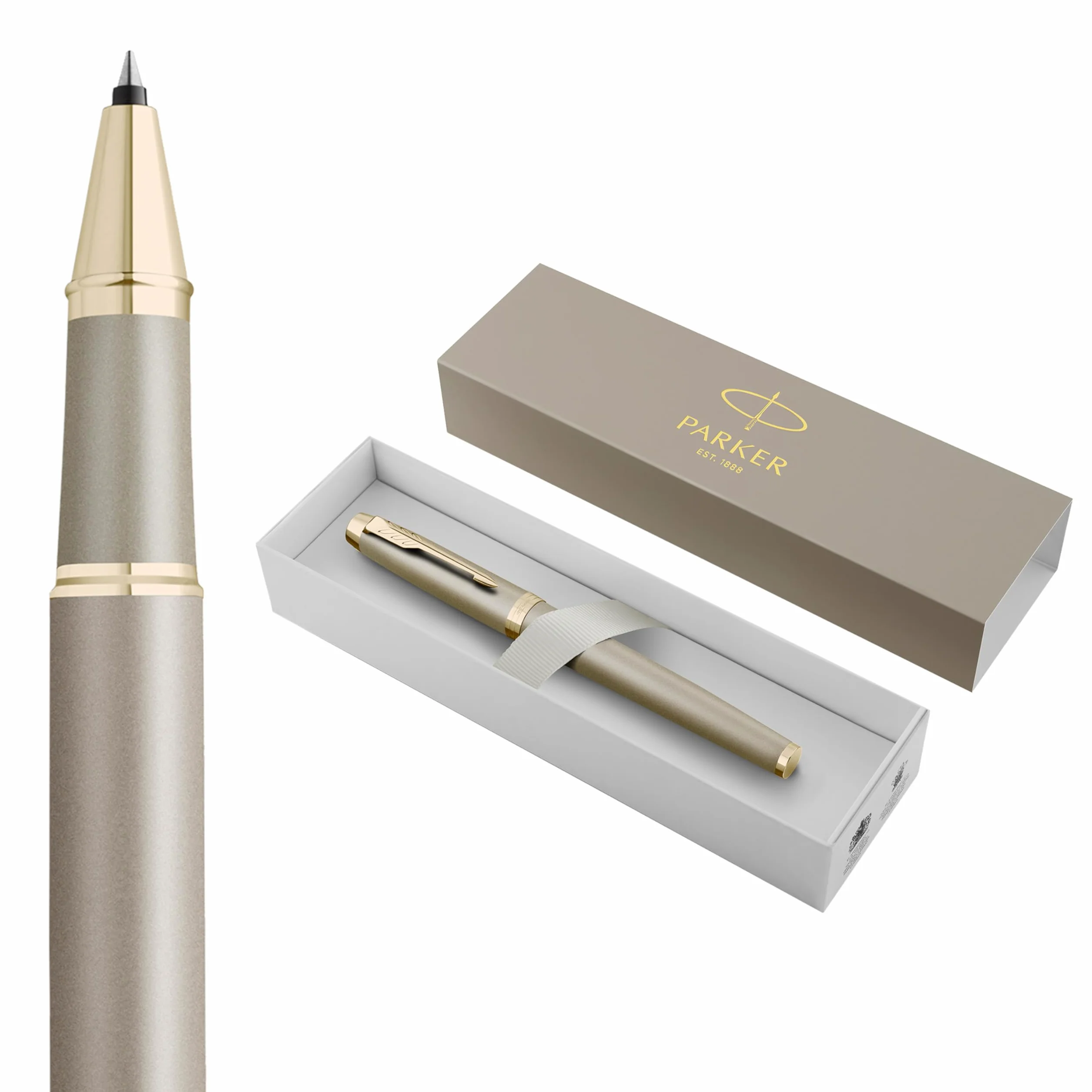 Parker IM Penna roller | Collezione Finishing Touch | finitura sabbia | punta media | inchiostro nero | confezione regalo