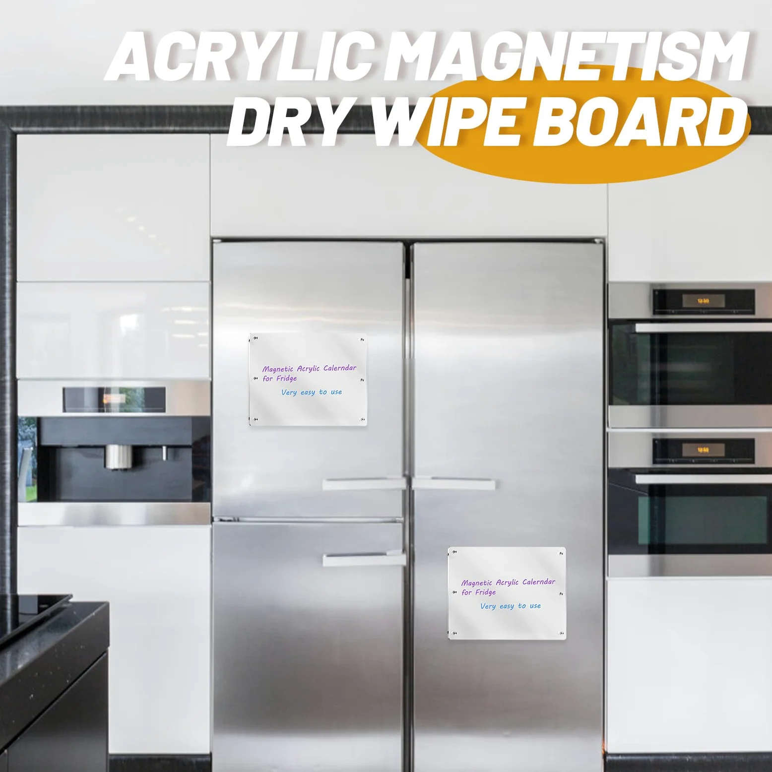 Luxshiny Lavagna Magnetica per Frigorifero in Acrilico Superficie Liscia Cancellabile Secco, Planner Settimanale Pratica per Promemoria e Organizzazione Casa Ufficio