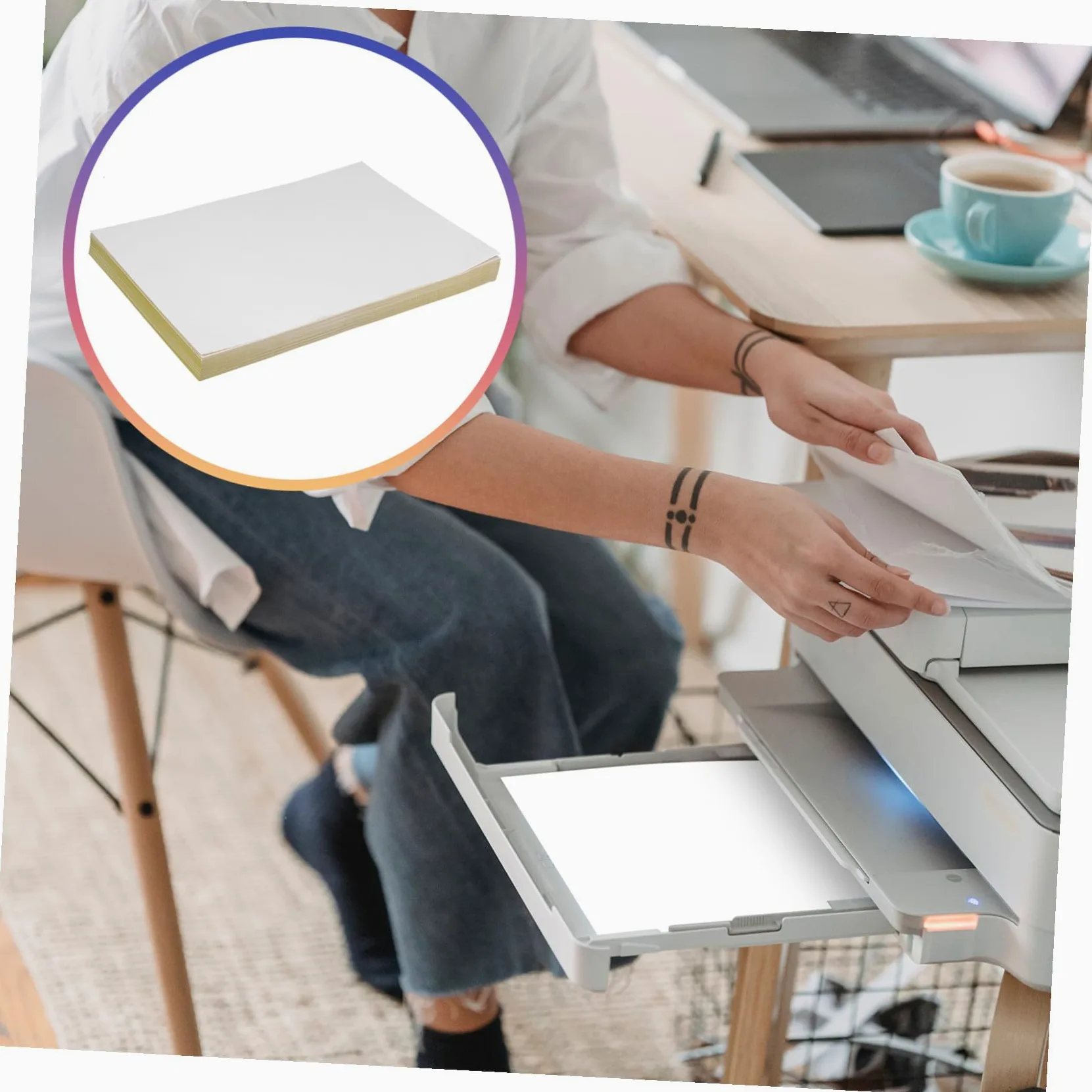 Gatuida 100 fogli Carta Etichette Adesive Opaca per Stampante Inkjet Autoadesivi Resistenti Carta Sticker per Personalizzare Adesivi Facili da Staccare e Stampare