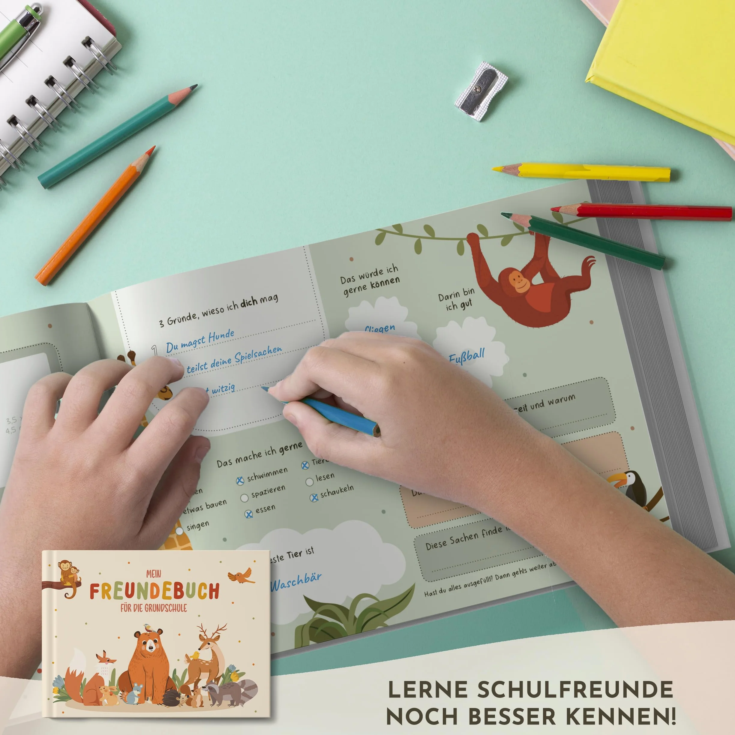 Sophies Kartenwelt Il mio libro dell'amicizia – Libro degli amici scuola elementare – Idea regalo per l'inizio della scuola e ragazzi – Libro degli amici scuola ragazzi ragazze