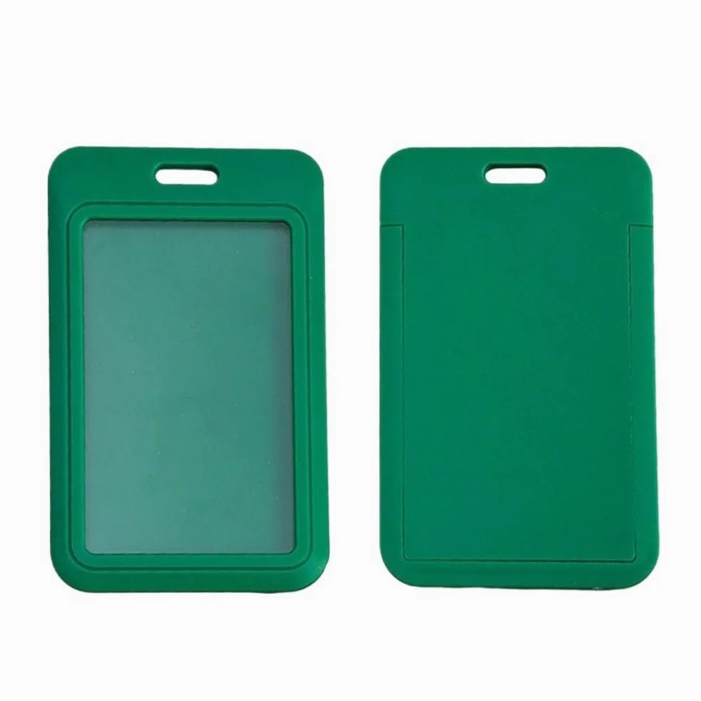 Porta badge scorrevole in plastica, 100 pezzi, porta badge, porta badge per pass bus, porta carte di credito (nero)
