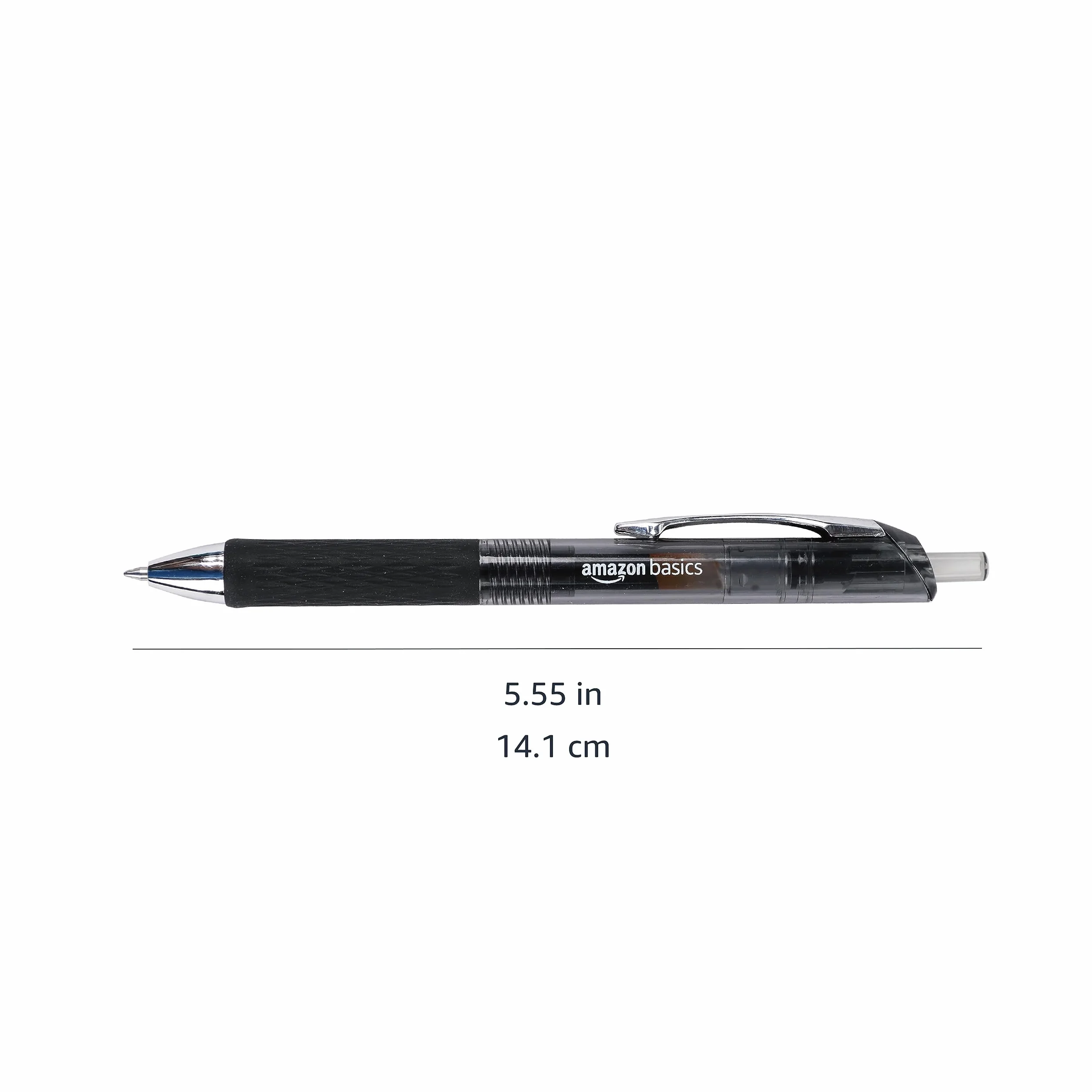 Amazon Basics Gel Pens Fine Point 0.7mm Black Retractable 12 Pack