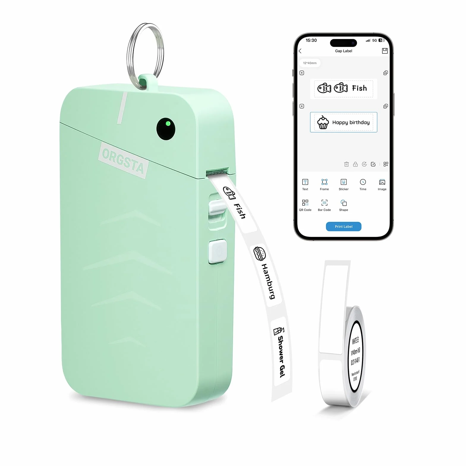 ORGSTA S001 Etichettatrice Bluetooth 2000mAh Mini Termica Portatile Stampante Etichette Adesive
