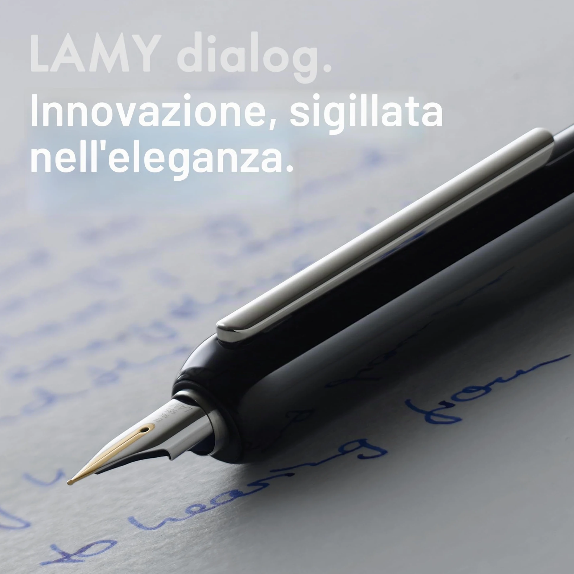 Lamy dialog black –penna stilografica senza capp. con meccanismo a rotazione –pennino in oro 14 ct, parz. platinato e di misura F –incl. cartuccia d'inchiostro T 10 blu e conv. Z 27 –per destrimani