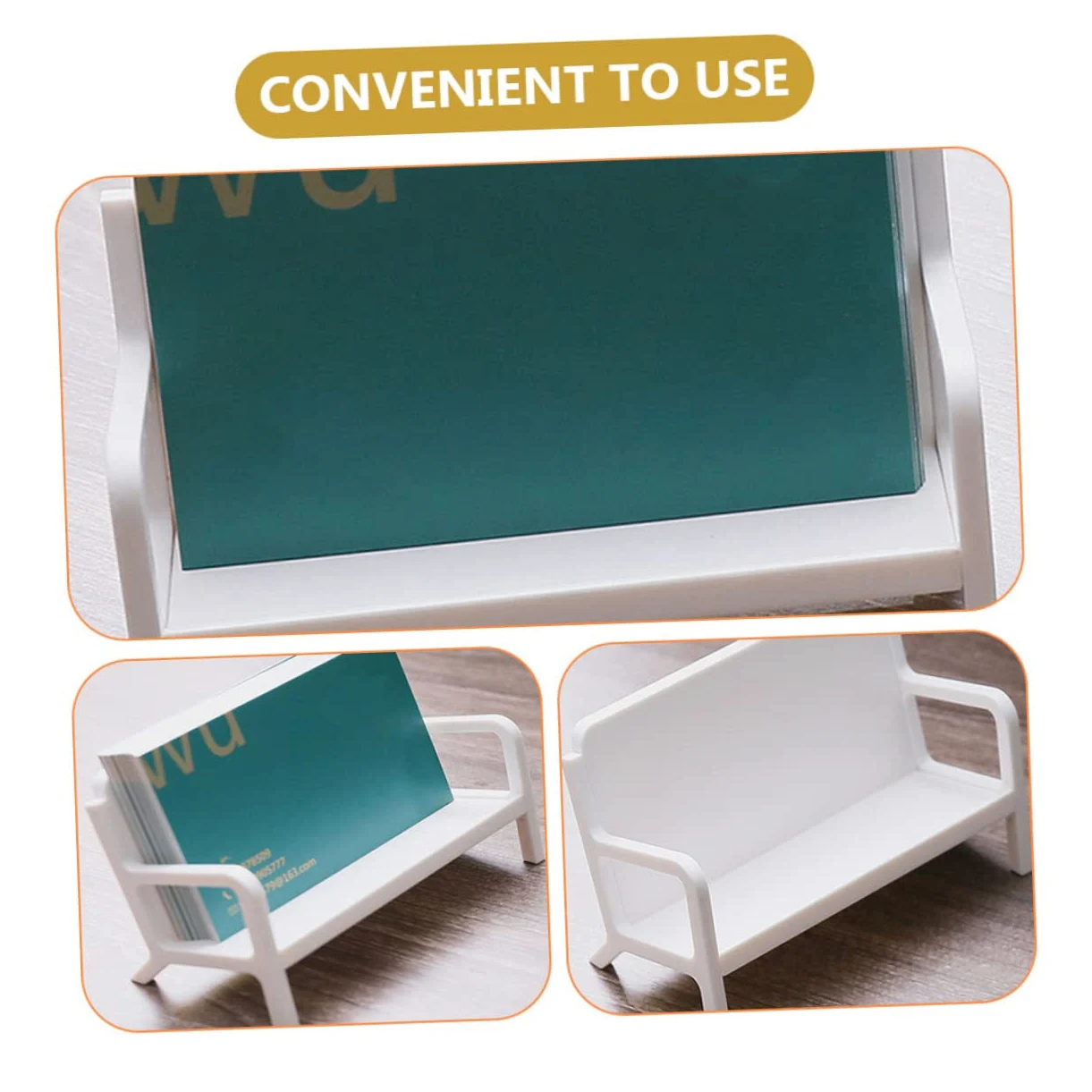 jojofuny 3 Set Porta Biglietti Da Visita Saluto Display Titolari In Piedi Organizzatore Esposizione Di Biglietti Da Visita Supporti Per Carte Bianca Abs 2 Pezzi * 3