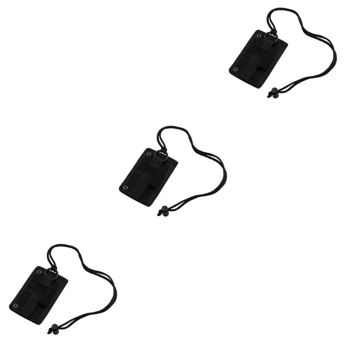 STOBOK Porta Badge in Nylon Da 3 Pezzi Con Cordino Per Ufficio Scuola Patente Di Guida Nero Robusto