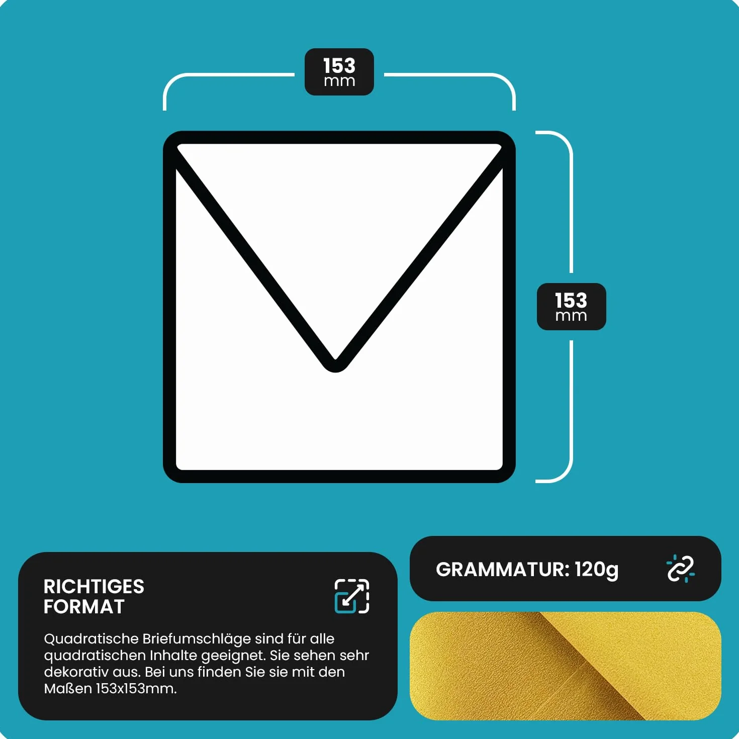 Aster Metallic Cherish Netuno 25 buste lettera perlate quadrate oro 15,3 x 15,3 cm 120g
