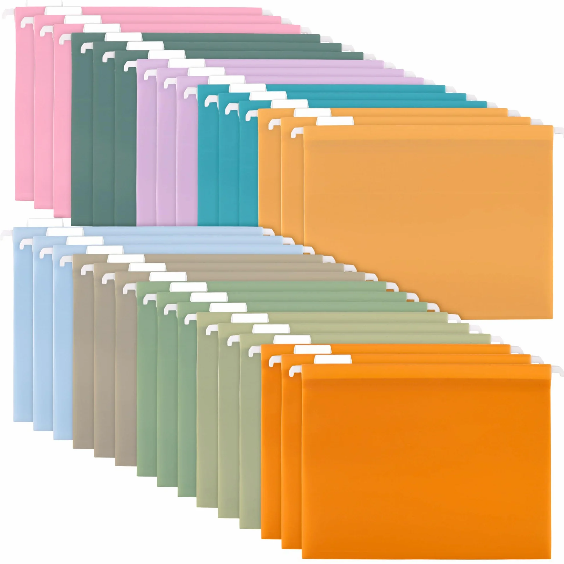 30 cartelle sospese in formato A4, cartelle sospese per schedario, cartelle in plastica da appendere con linguette per ufficio, organizzazione della casa