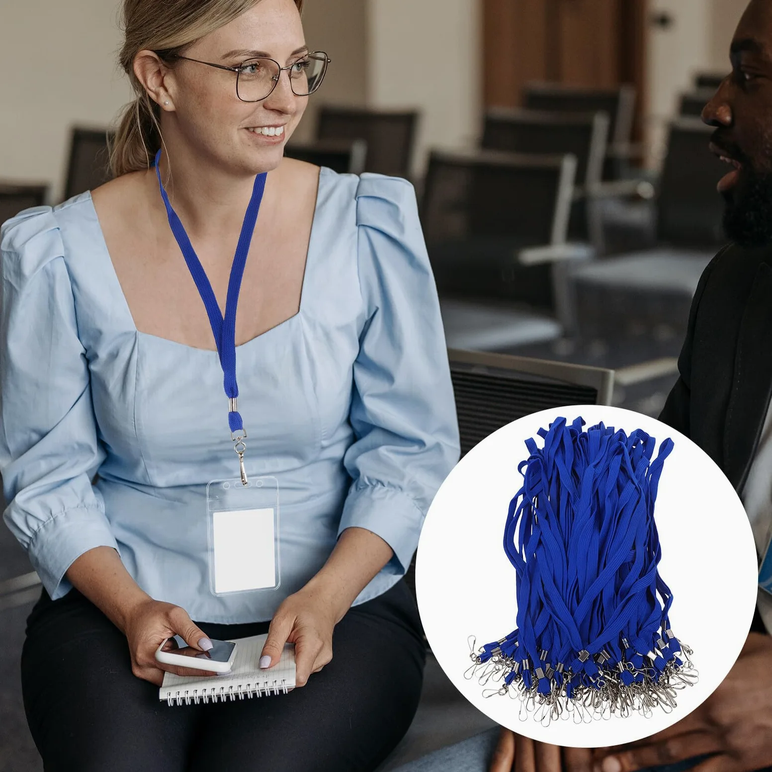Mipcase 100 pezzi Cordini Porta Badge Collo Leggeri con Clip Rilascio Rapido Laccio per Tessere Id Ufficio Scuola e Eventi Adatto Infermieri e Studenti