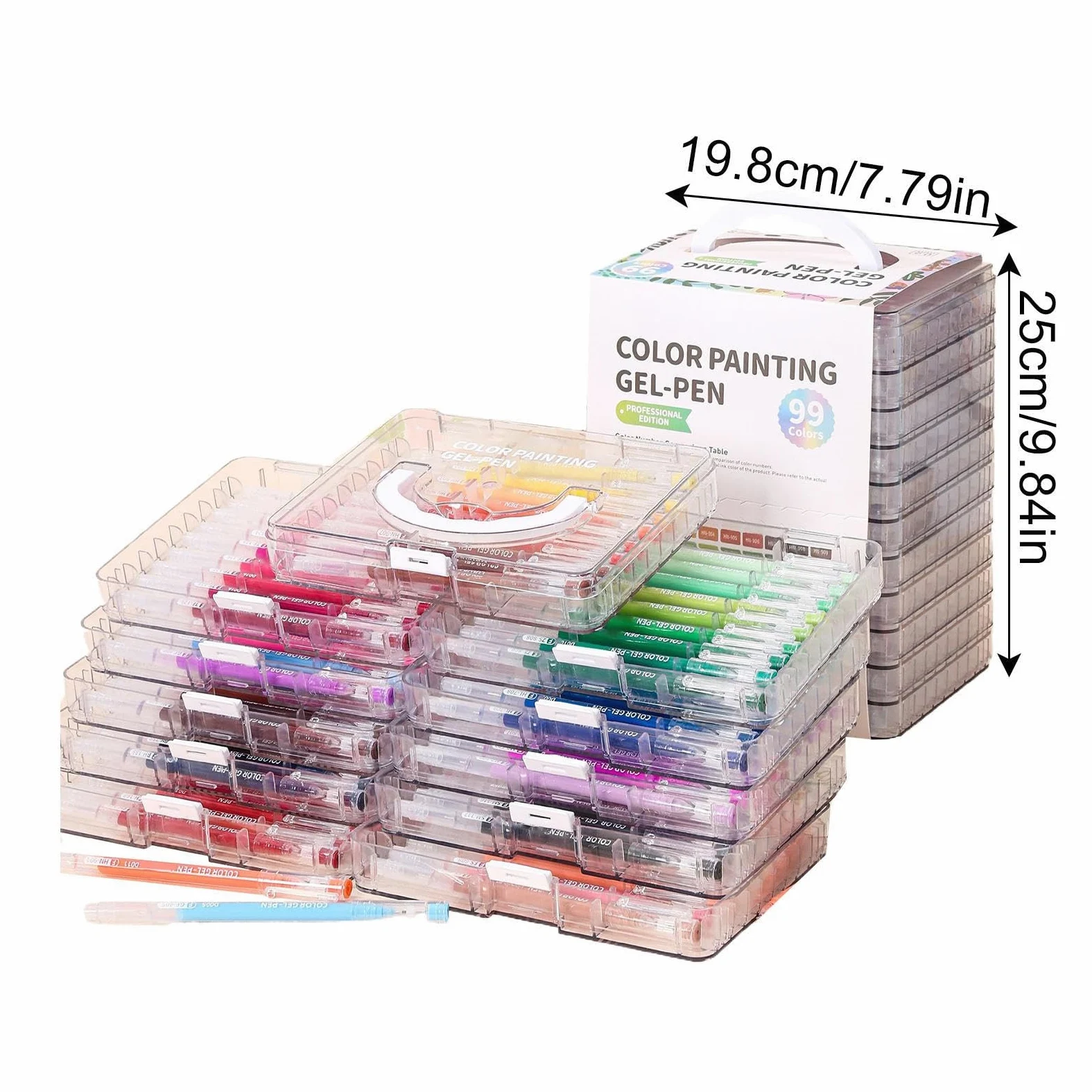 Penna a inchiostro gel – Pennarelli per la scuola,Penna a inchiostro colorato a flusso fluido grande capacità con scatola di immagazzinaggio per disegno scarabocchiatura Scrapbooking diario creativo