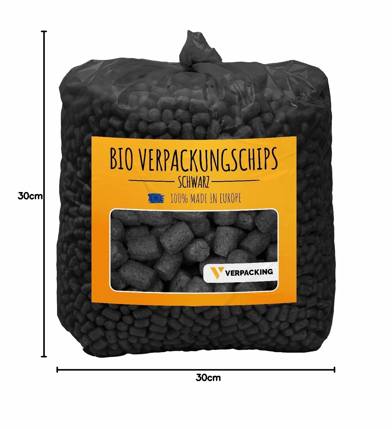 verpacking chips da imballaggio BIO in amido di mais [colore e quantità a scelta] materiale di riempimento per pacchi 25 litri - nero