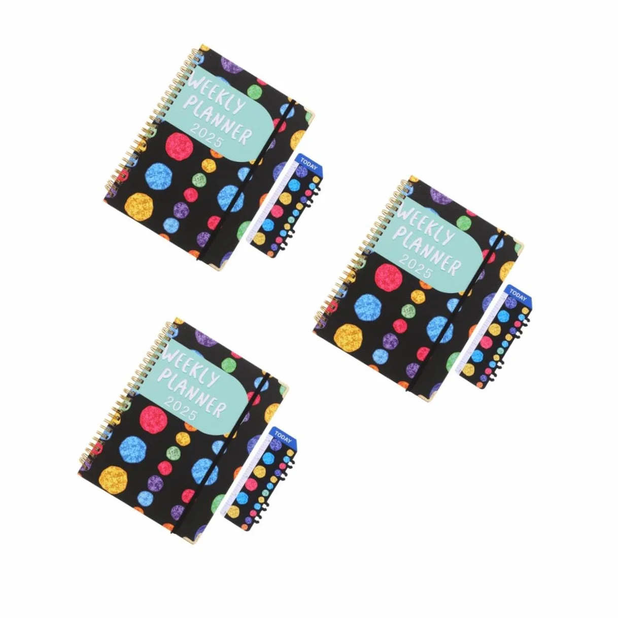 3 Pezzi Planner con Rilegatura Doppia Wire Organizer Mensile e Settimanale per Ufficio Agenda Compatta per Studenti e Professionisti con Copertina Colorata e Design Angoli Quadrati