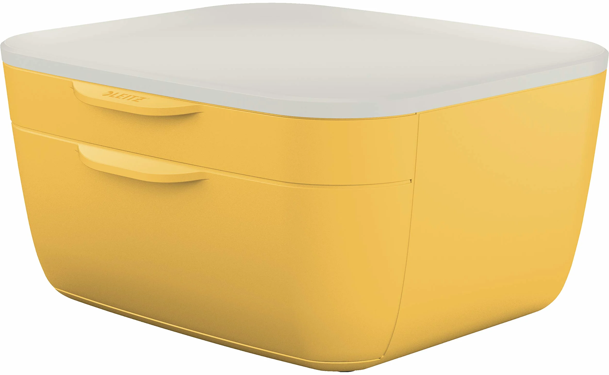Leitz Cassettiera a 2 Cassetti, Gamma Cosy, Organizer per Riporre Documenti, Penne, Cavi e Riviste, Adatta per Casa e Ufficio, Giallo Caldo, 53570019