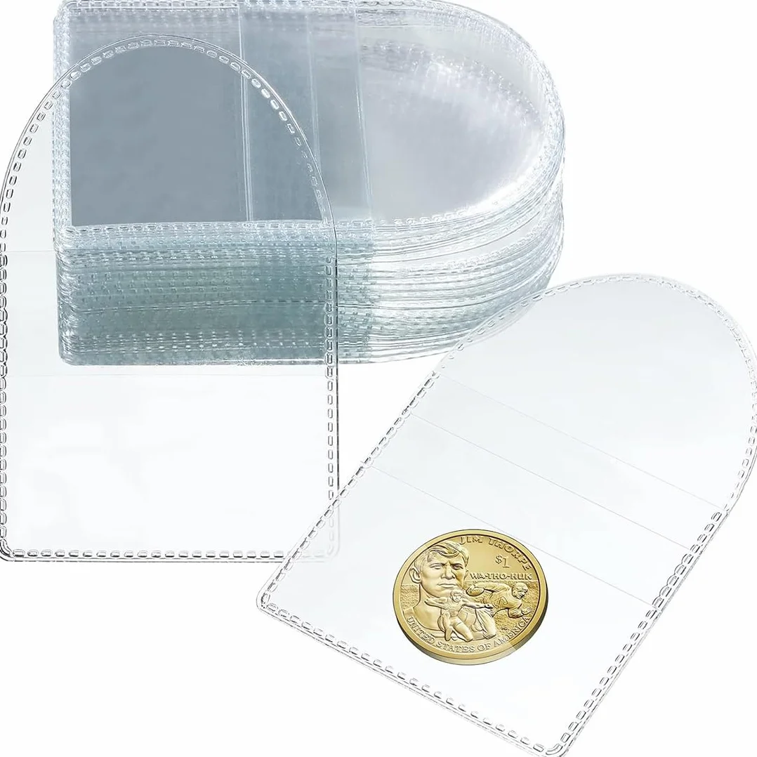 50 Pezzi Buste per Monete Porta Monete PVC Trasparente 5,5 x 5,2 cm
