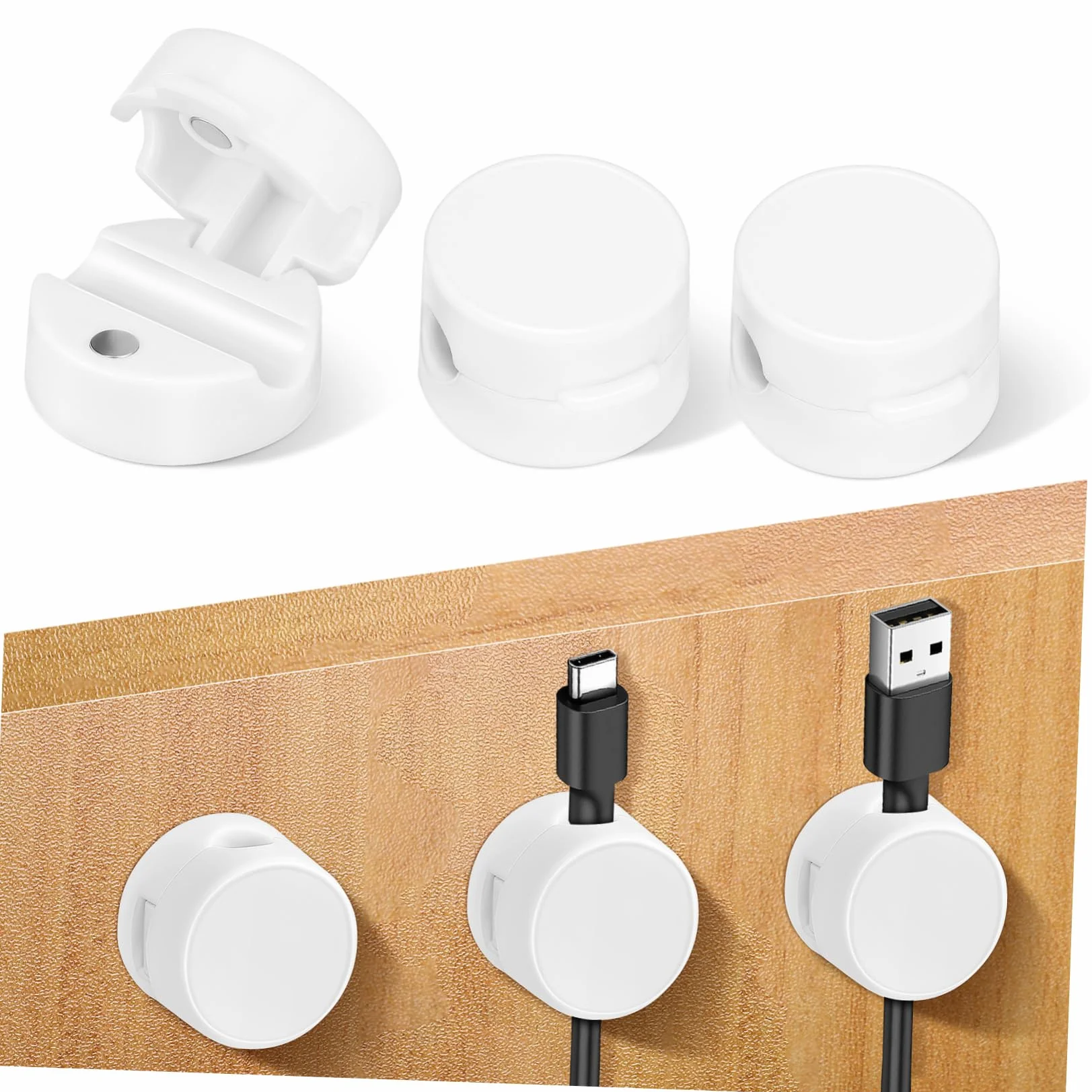 6pezzi Clip Magnetiche per Cavi Organizzatore per Cavi Adesivo Chiusura Magnetica per Auto Uffici Casa Fissaggio Sicuro Tenuta Magnetica Installazione Semplice Applicazione