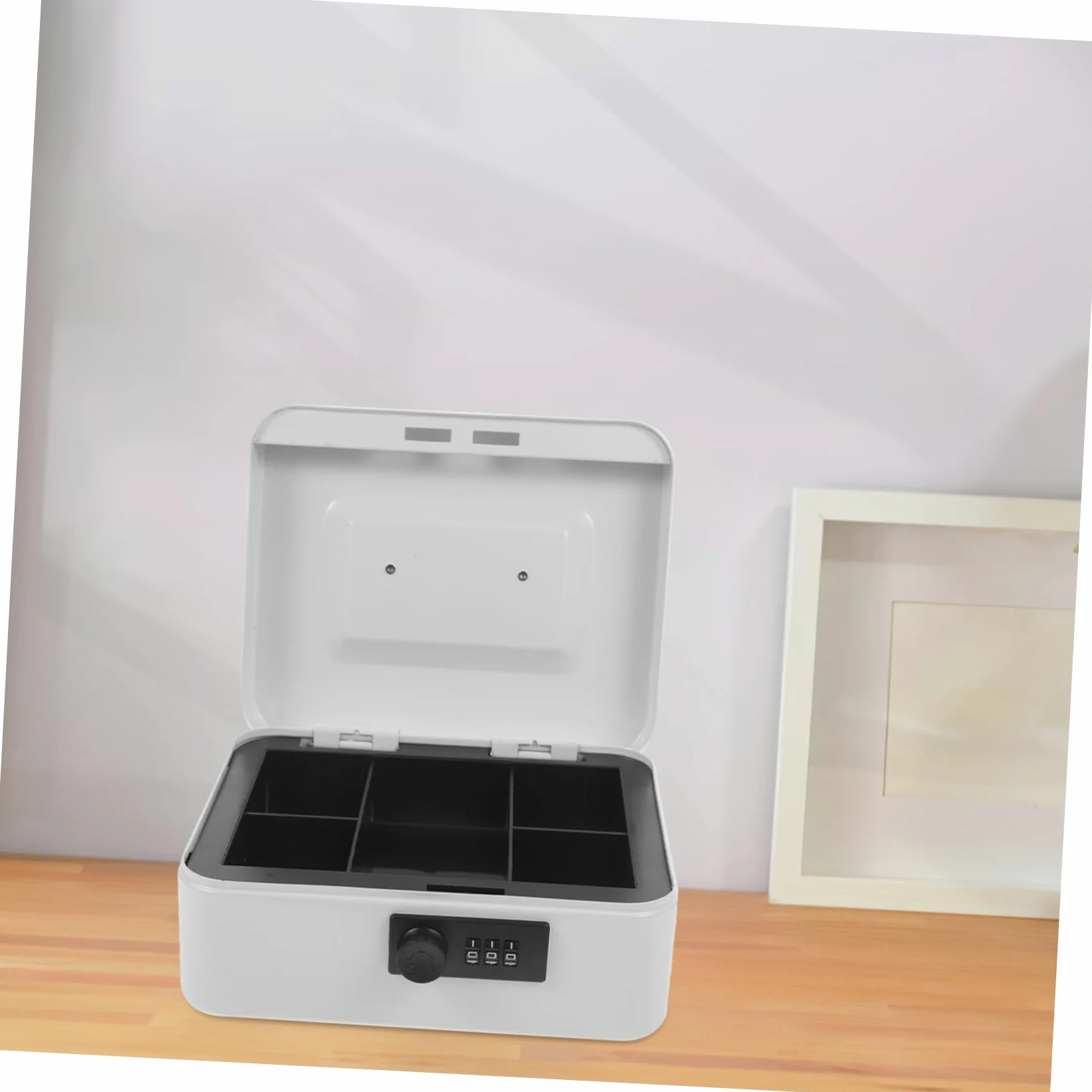 Gadpiparty Cassetta Di Sicurezza Con Serratura e Codice, Piccola Cassaforte in Metallo Bianca, Cassaforte Per Soldi Con Chiusura a Combinazione, Contenitore Portavalori Stabile Per Casa e Ufficio