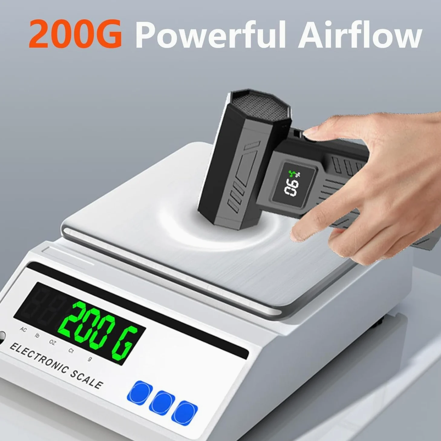 Spolverino elettrico ad aria compressa, 100000 giri/min, con display a LED e 6 velocità, forza di soffiaggio 280 g, senza fili, per computer, tastiera e auto, per rimuovere la polvere con ugello