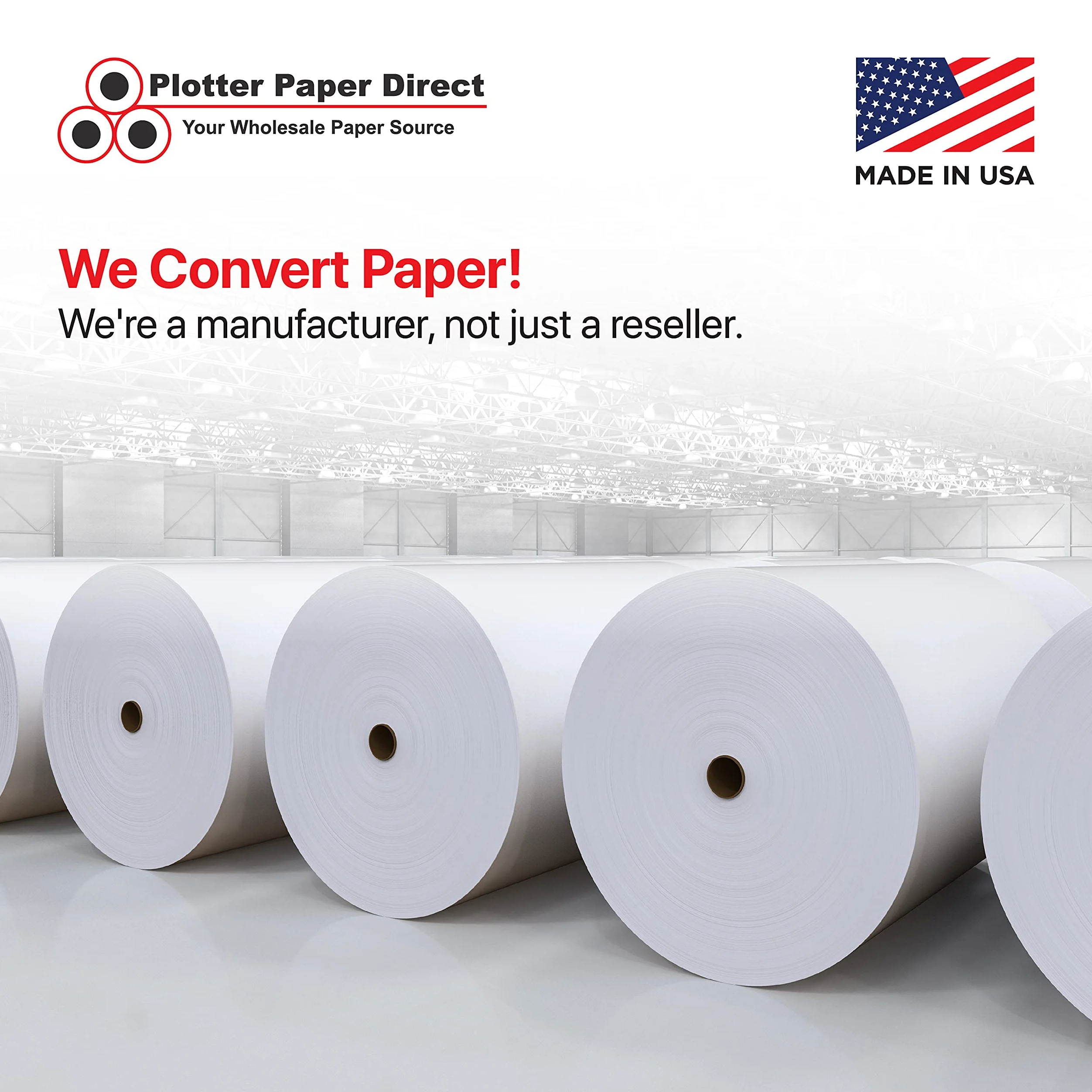 Plotter Paper Direct Rotolo di carta non patinata per stampanti a getto d'inchiostro, 9,1 kg, 4 rotoli, 76 cm x 90 m, nucleo 5,1 cm