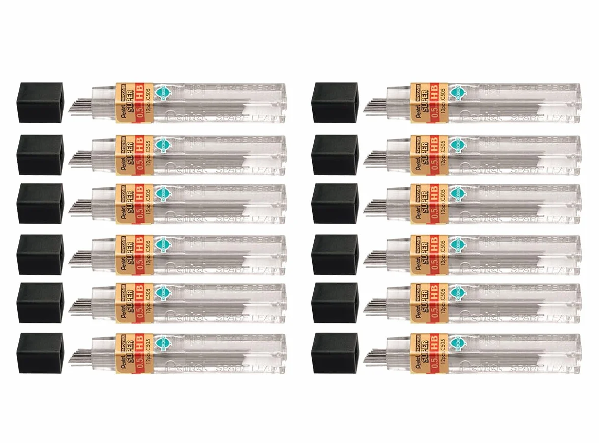 Pentel C505 Super Hi-polymer mine 0,5 mm HB astuccio da 12 pezzi