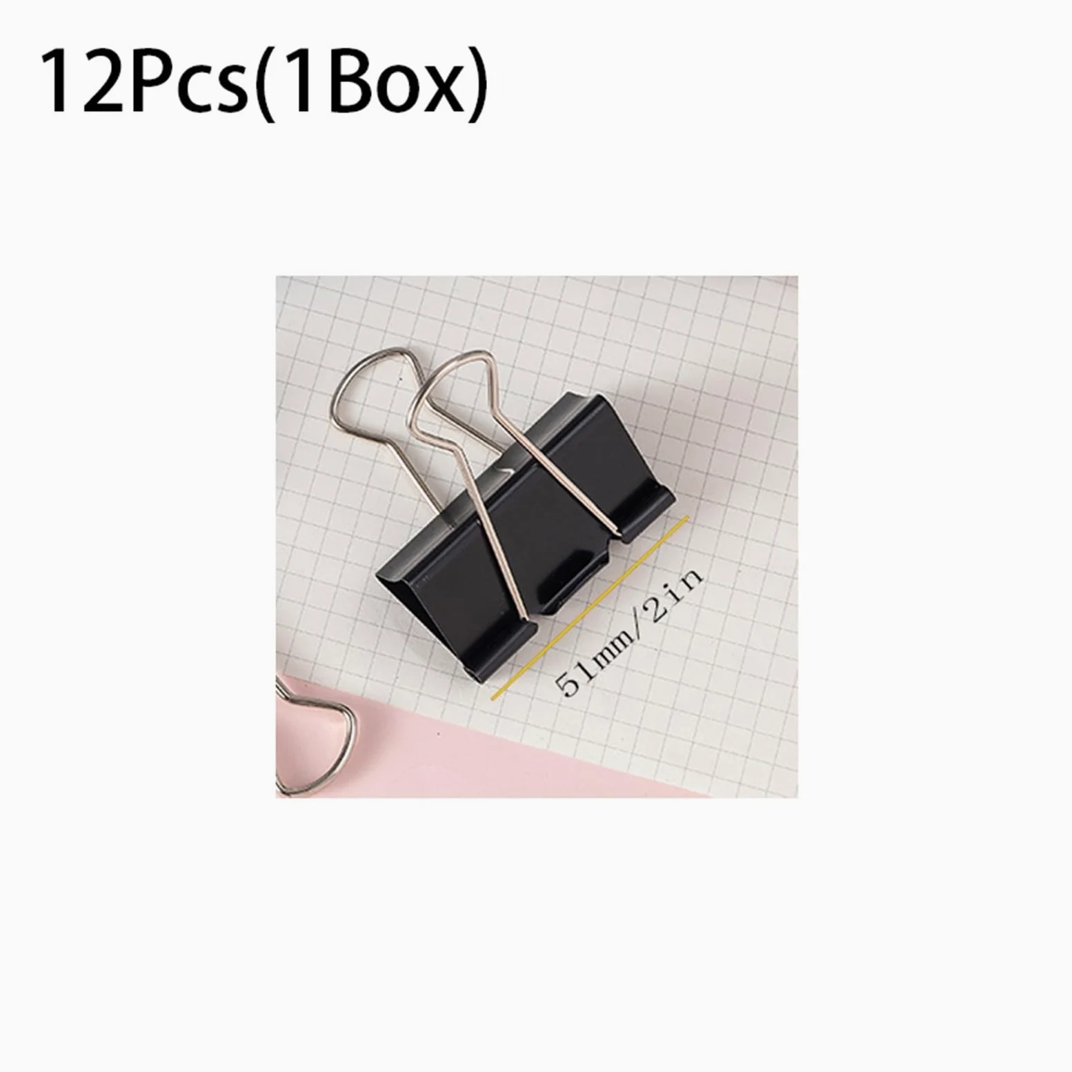 Cartella con clip da 12 pezzi, graffette, materiale scolastico for ufficio Adatto per documenti e carta(51mm)