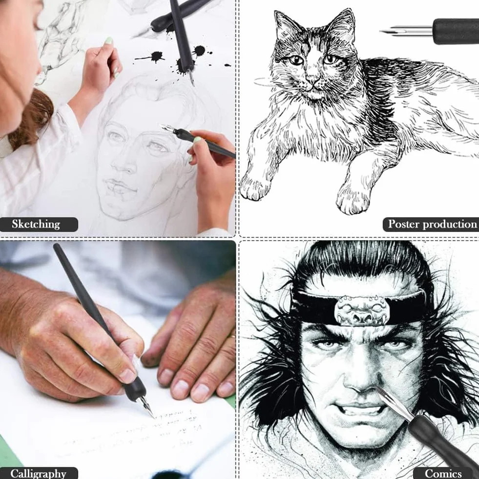 Set Pennini per Calligrafia Manga - Penne a Immersione per Disegno Artistico