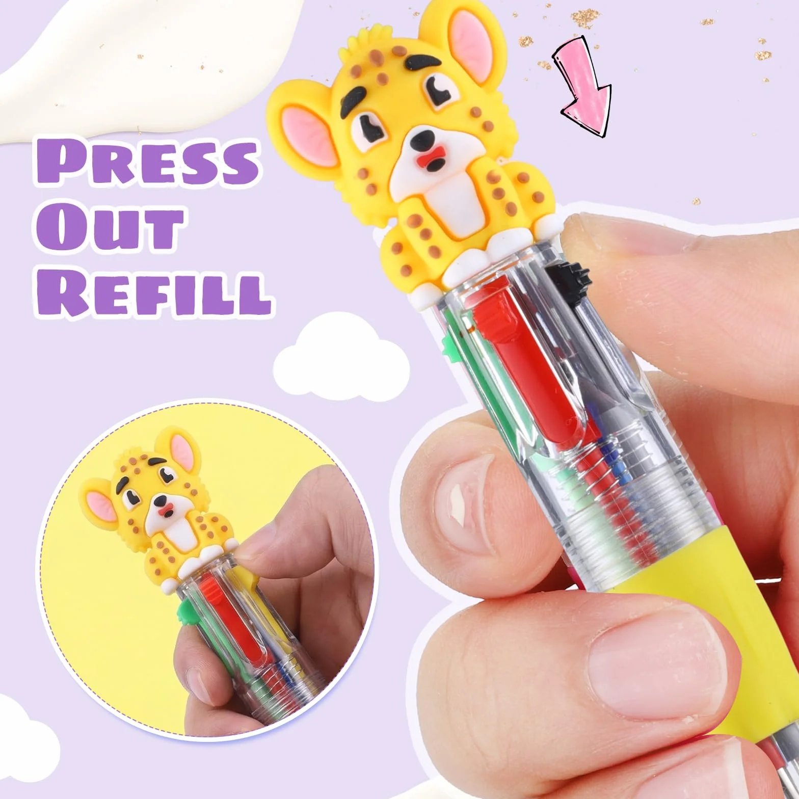 24 Pezzi Penna a Sfera 4-in-1 0.7mm Retrattile Regalo Diploma Studenti