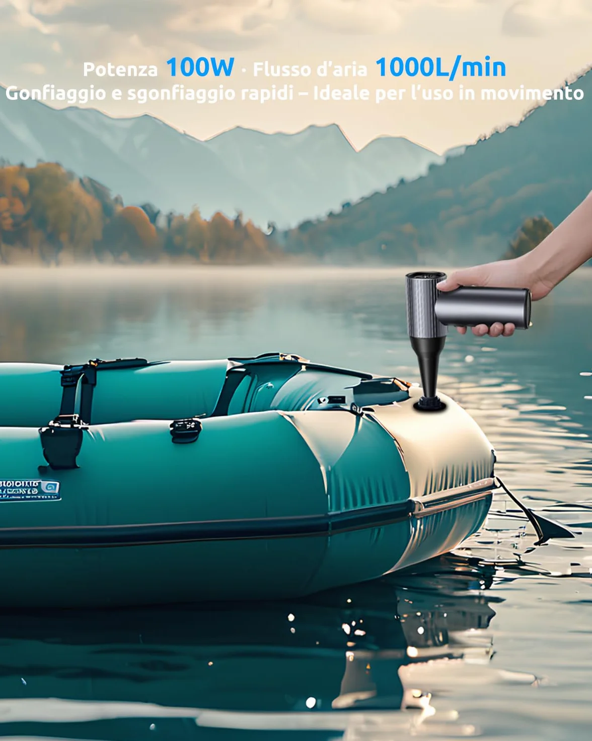 300000RPM Soffiatore Aria Compressa in Metallo - Mini Soffiatore a Batteria con 3 Velocità Regolabili e 4 Ugelli - Senza Fili e Ricaricabile - High-Power Air Duster per Auto/Casa/Ufficio/Camping