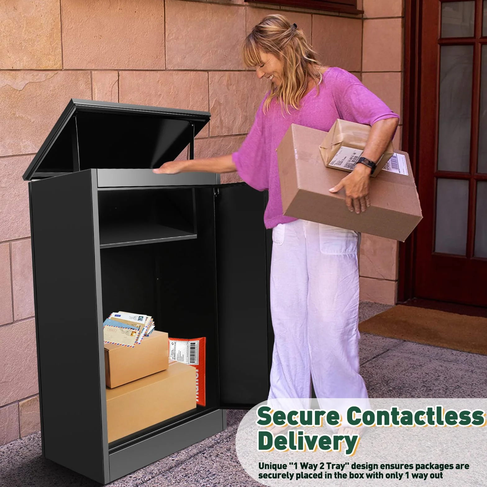 Express Package Delivery Box impermeabile esterno 120 cm con chiavi per pacchetti