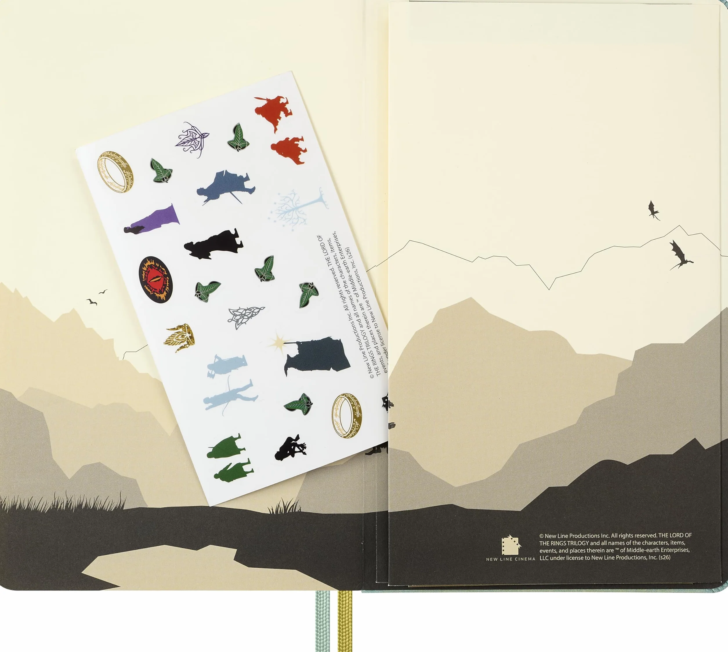 Moleskine Agenda Settimanale 18 Mesi 2026-27, Il Signore degli Anelli, Copertina Rigida in Tessuto e Chiusura Elastica, Legolas e Gimli, Formato Large 13 x 21 cm