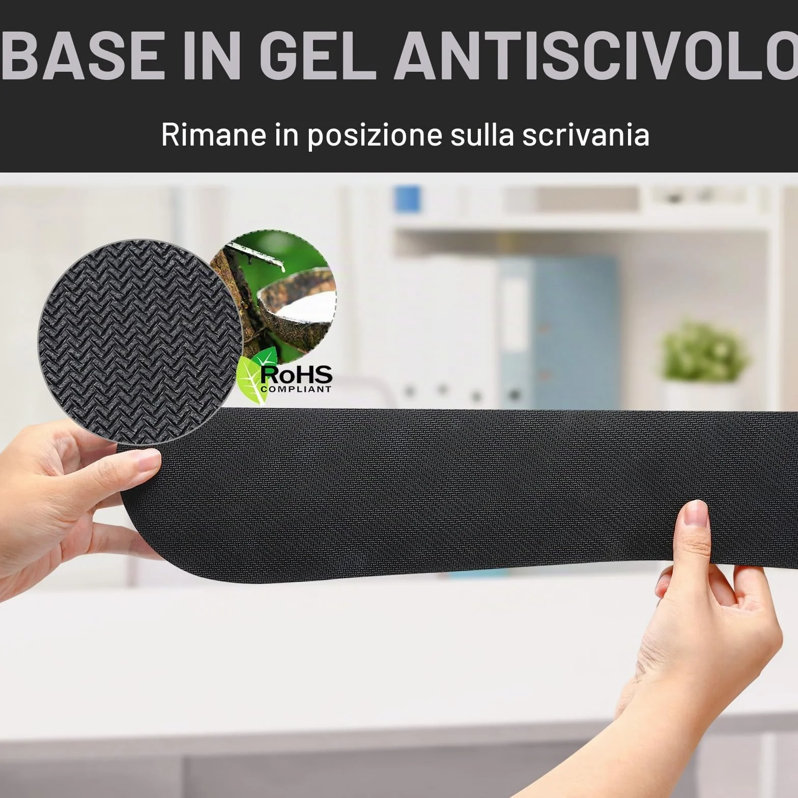 Gimars Poggia Polsi Mouse Tastiera Ergonomico Schiuma Memoria Gel Supporto Mouse Poggiapolsi per Alleviare Dolore Digitazione Gaming Ufficio Nero
