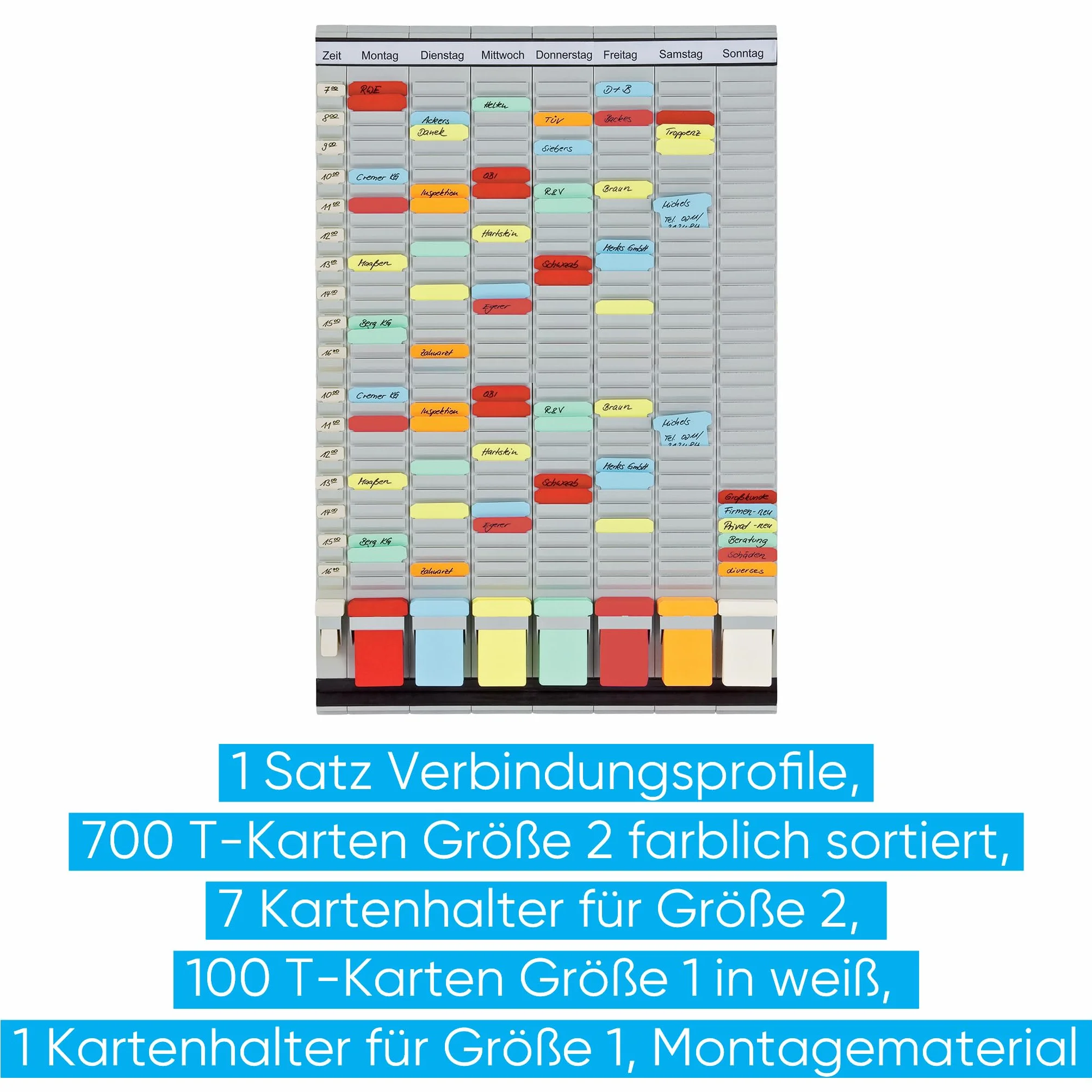 Franken PV-SET3 - Planning con schede T, 47,4 x 78 cm, 7 + 1 indice, 35 pz.
