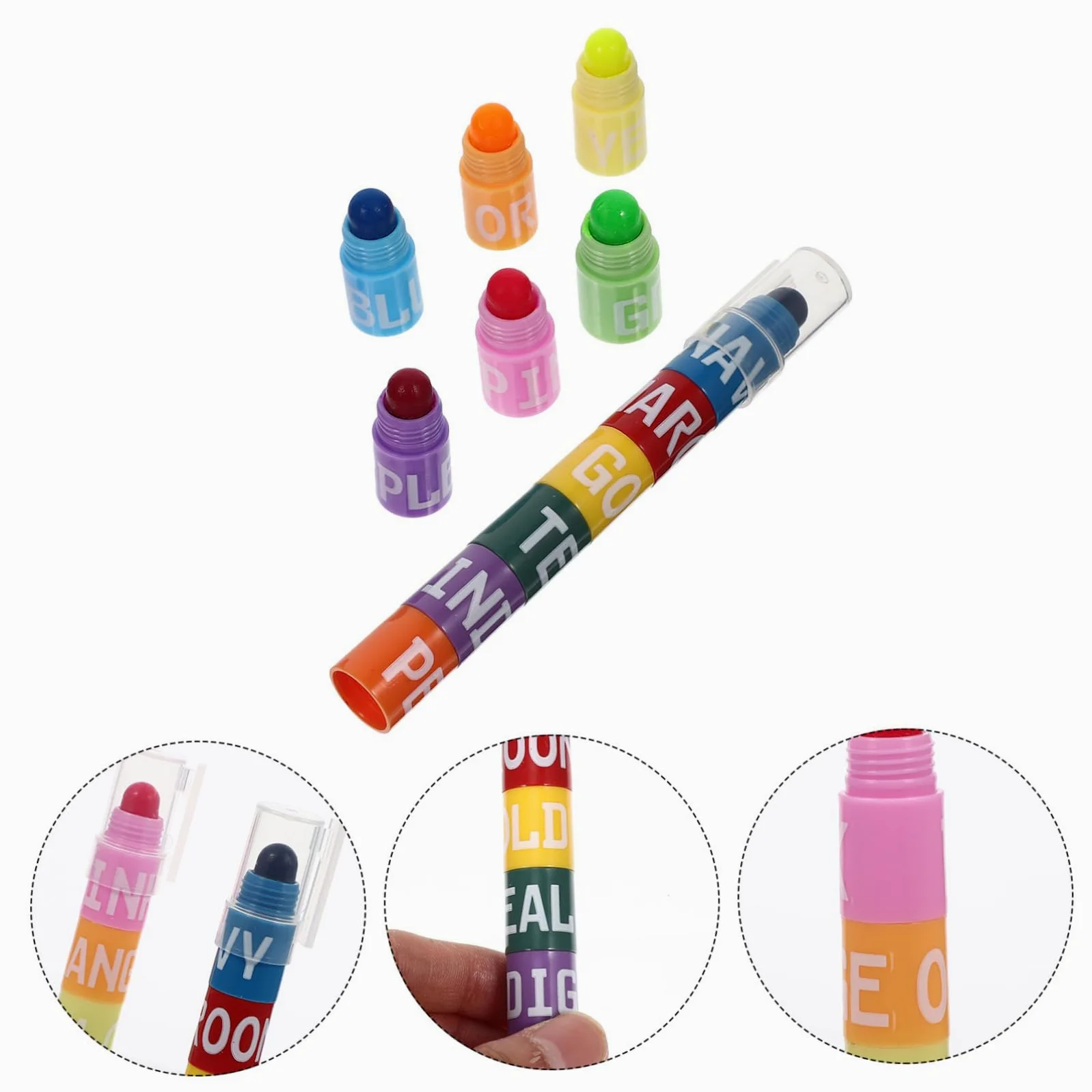 Homoyoyo 6 Set Penne Evidenziatrici Colorate con Punta Fine Design Splicing per Studenti Scrittura e Scrapbooking