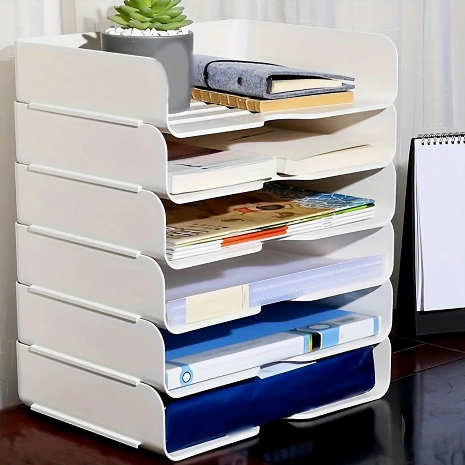 Vassoio Per Lettere Organizer Da Scrivania In Plastica Impilabile 2 Pezzi | Scatole portadocumenti A4, vassoio for lettere, supporto for forniture for ufficio, adatto for tavolo da studio
