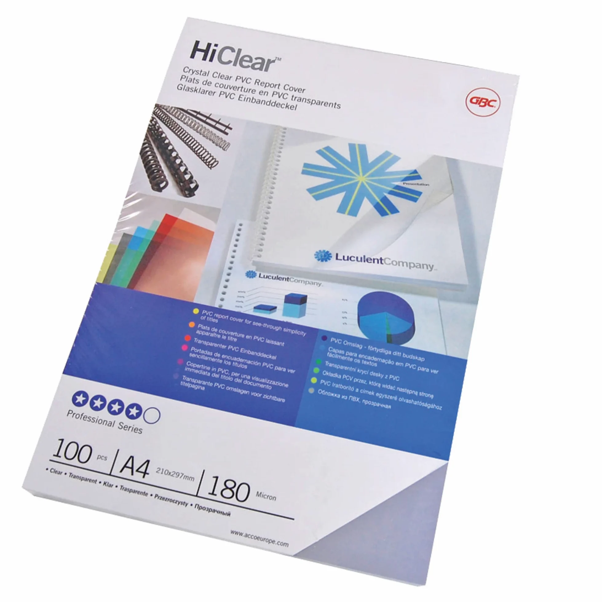 GBC Copertine PVC 200mic 100pz - Trasparente - CE012080E