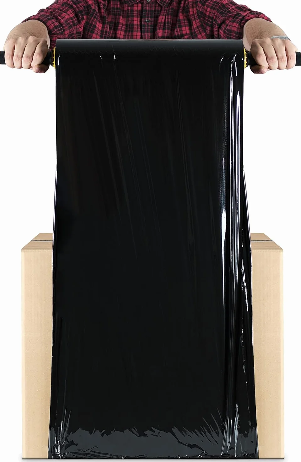 RAGO® Film estensibile imballaggio nero 130m 7,5×7,5×40 cm Pellicola elastica
