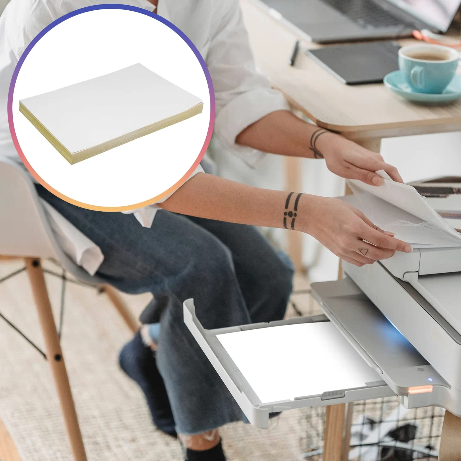 Lurrose 100fogli Carta Adesiva Stampabile Carta per Etichette Adesiva di Adesivi Stampabili Adesivi di Grandi Dimensioni per Stampante