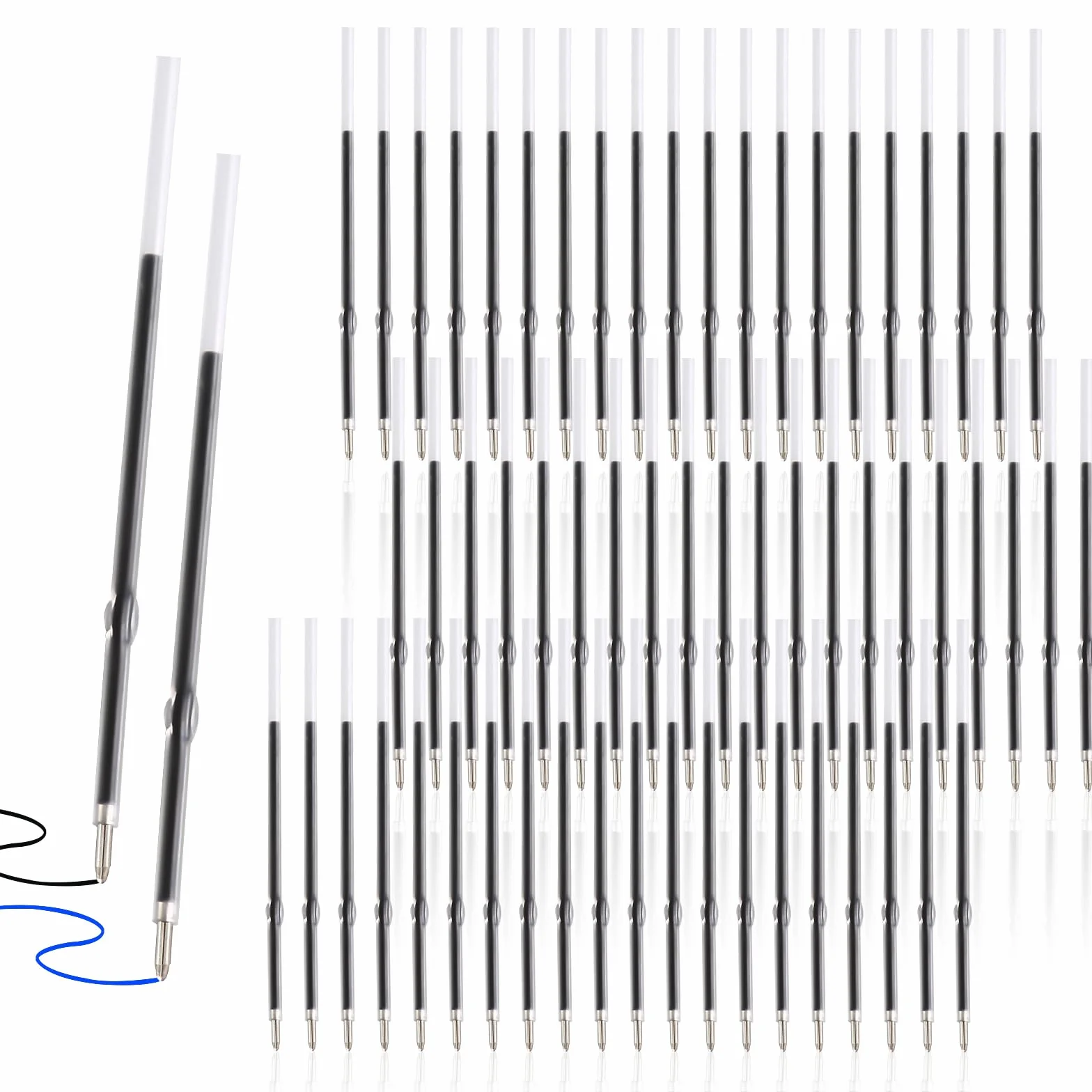 Set di refill penna a sfera 60 ricariche blu nero 1,0 mm 98 mm