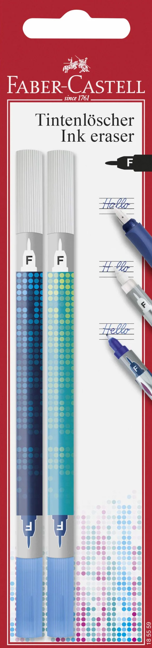 Faber-Castell Gomma per inchiostro punta correzione F 2 pezzi assortiti