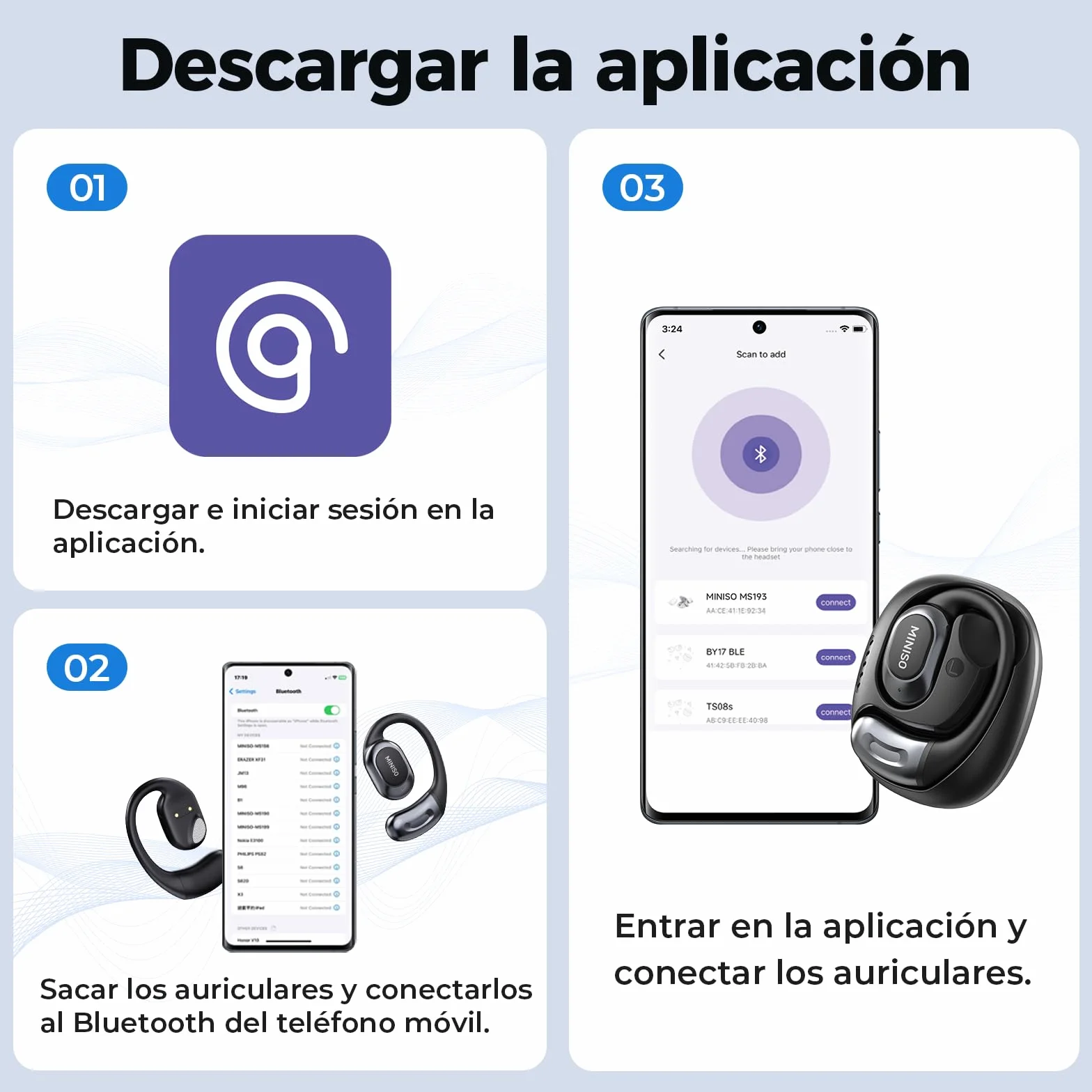 MINISO MS156 AI - Traduttore auricolare 3 in 1 in tempo reale con funzione di traduzione AI, 134 lingue traduttori auricolari per lavoro, viaggi e studio