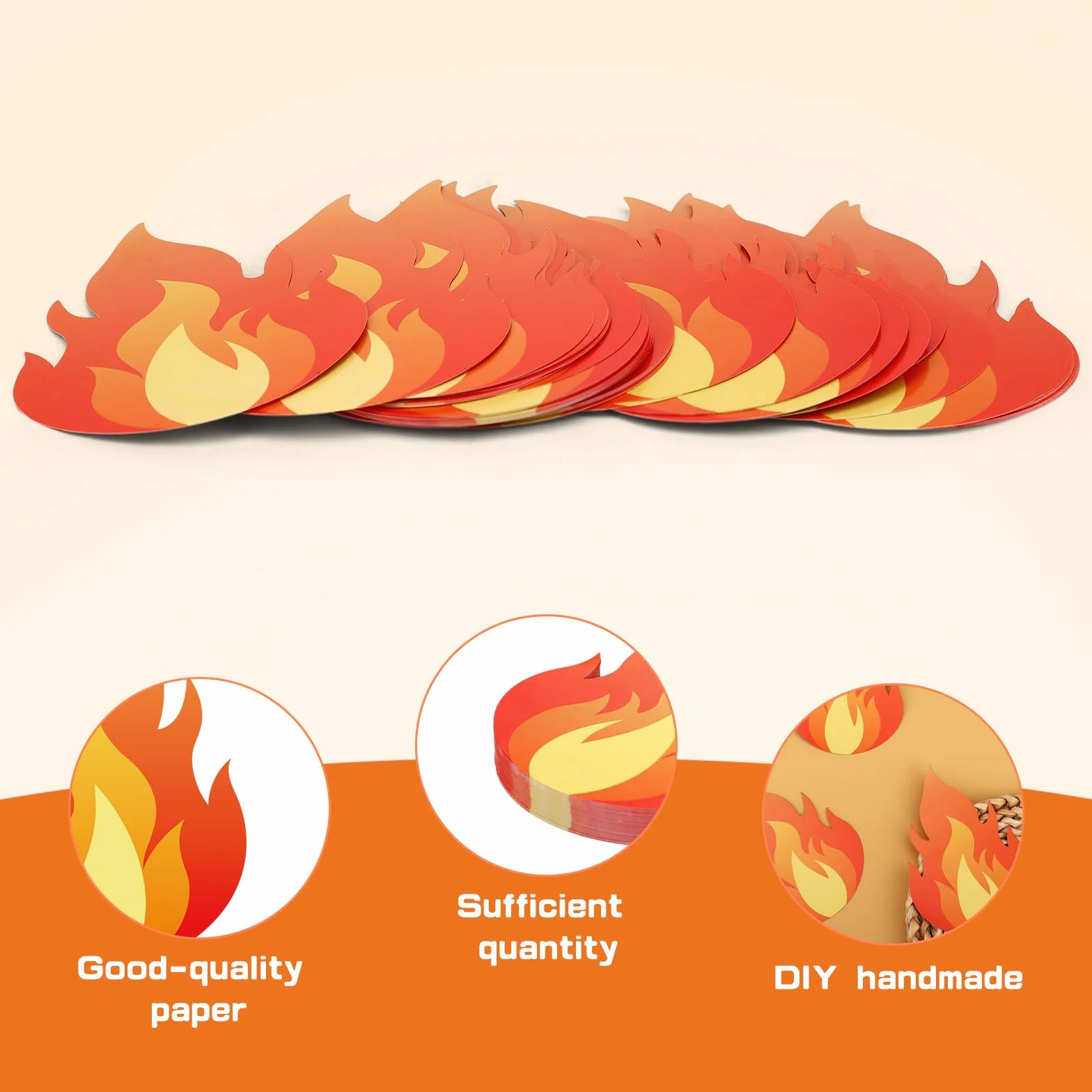 60pz Decorazioni Fiamme 12x8,5cm Carta Doppio Lato Sagome Fuoco per Bacheca Pompiere Tema Camion Decorazione Aule Artigianato