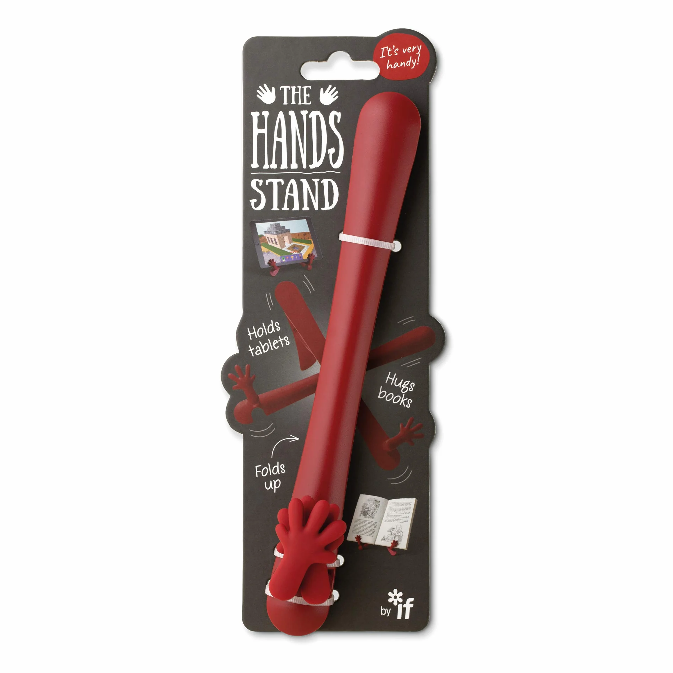 IF The Hands Stand Hands Free Reading Tablet Book Holder Scarlet