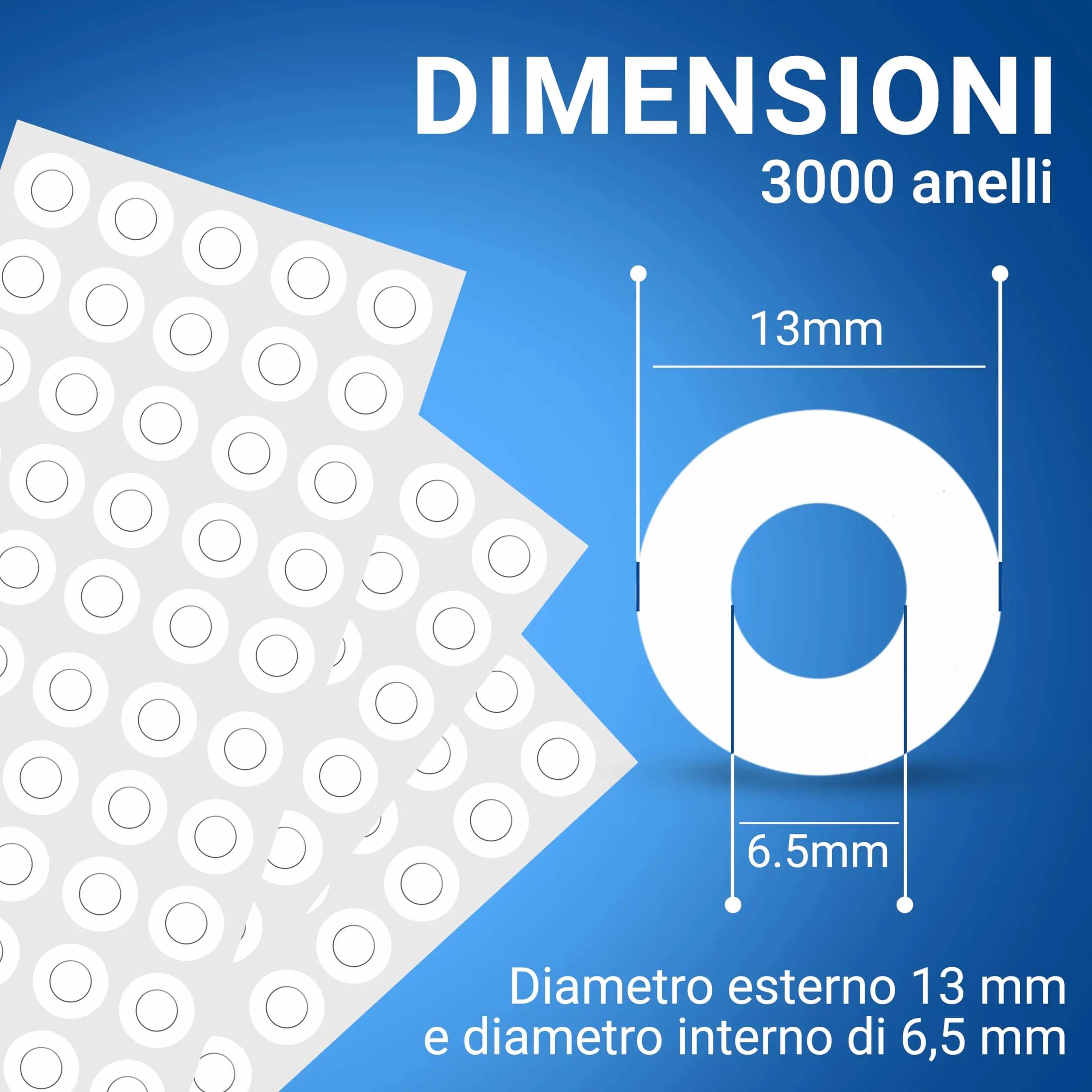 Salvabuchi Fogli Anelli Rinforzi Bianco 3000 | Anelli Autoadesivi Vinile