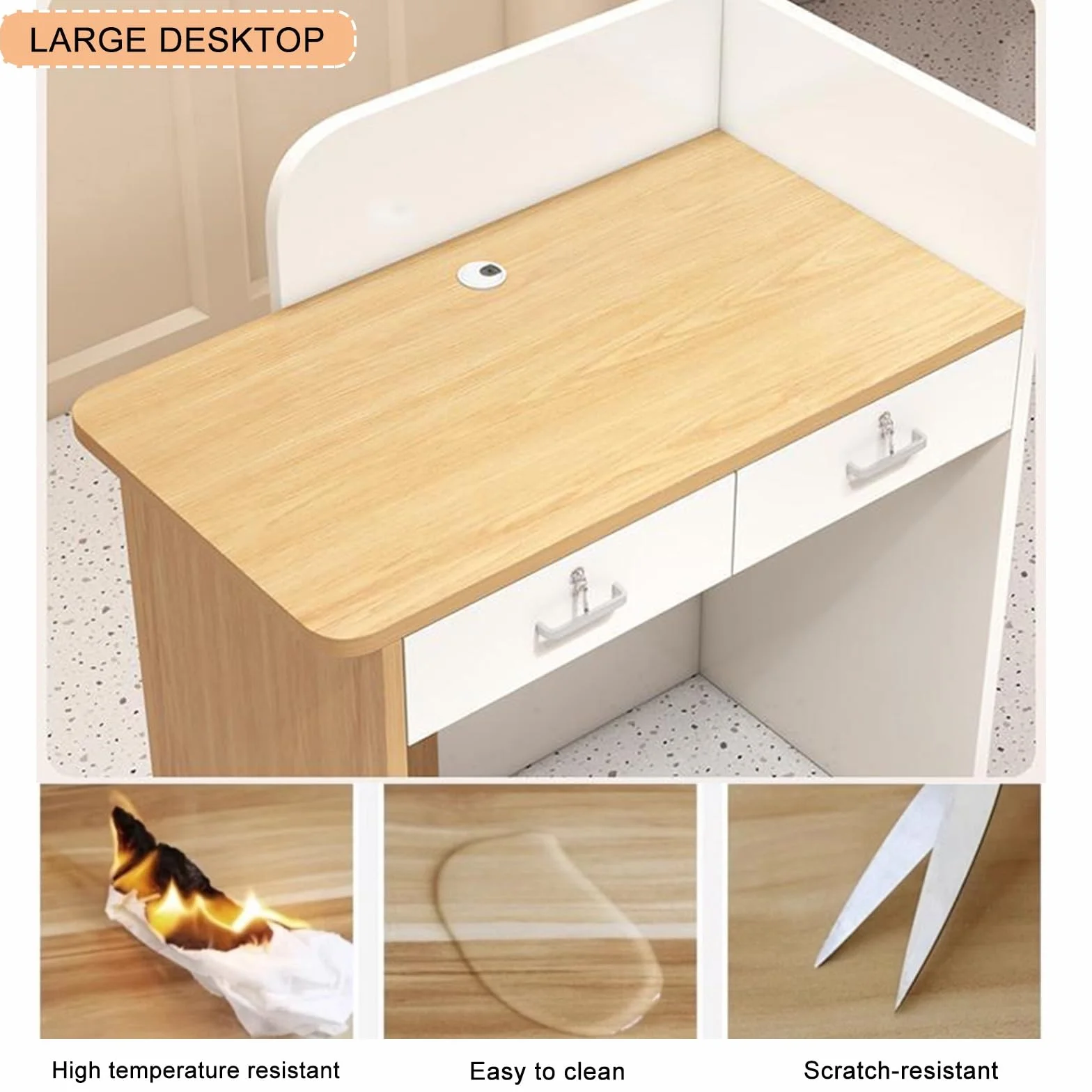 Moderno Banco da Receptionista,Bancone cassa per negozio,80CM Reception estetica con Luci LED,per Supermercato, Negozio di Convenienza, Hotel Lobby, reception ufficio,mobile cassa negozio(White)