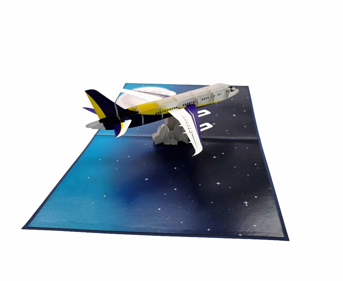 Biglietto pop-up 3D aereo pieghevole fatto a mano per piloti appassionati viaggiatori