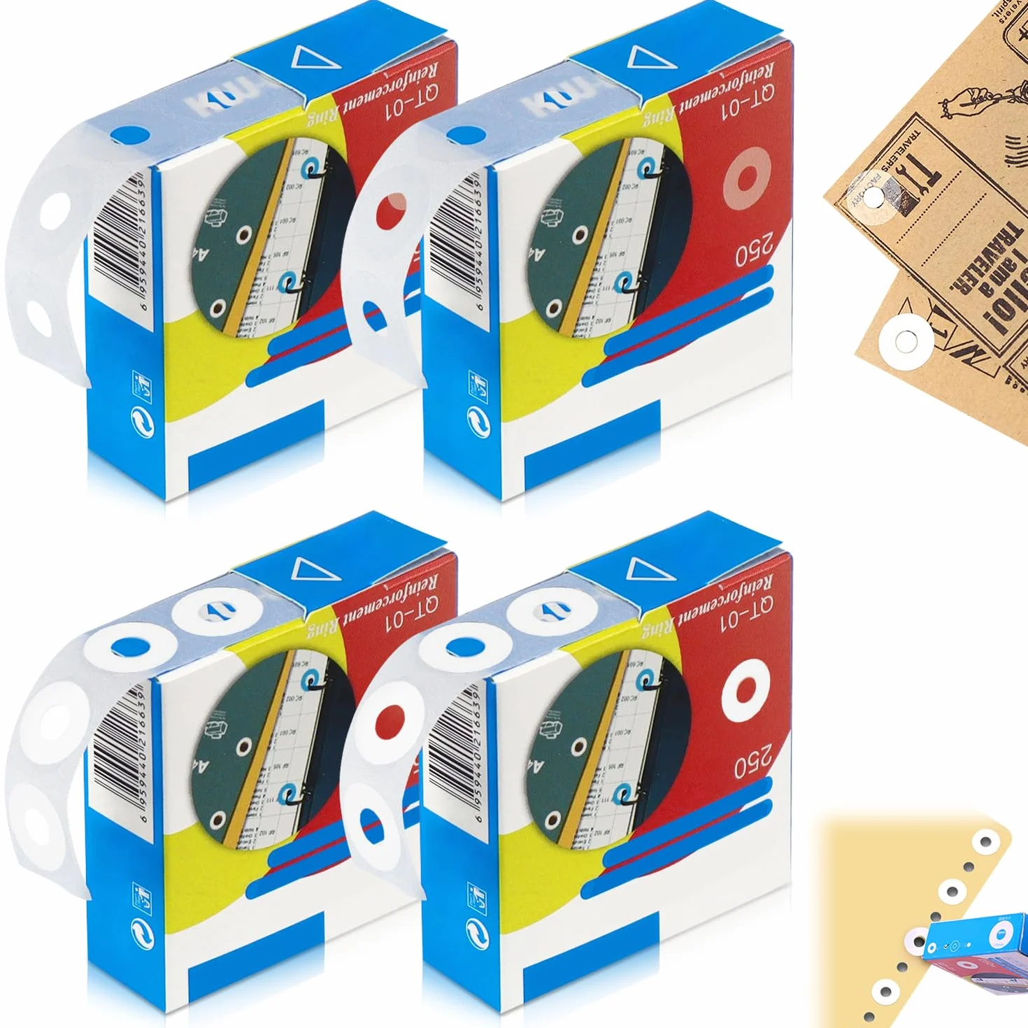 Etichette Rinforzo Fori Autoadesive 1000 Pcs Salvabuchi Resistenti Agli Strappi per Libri a Fogli Mobili