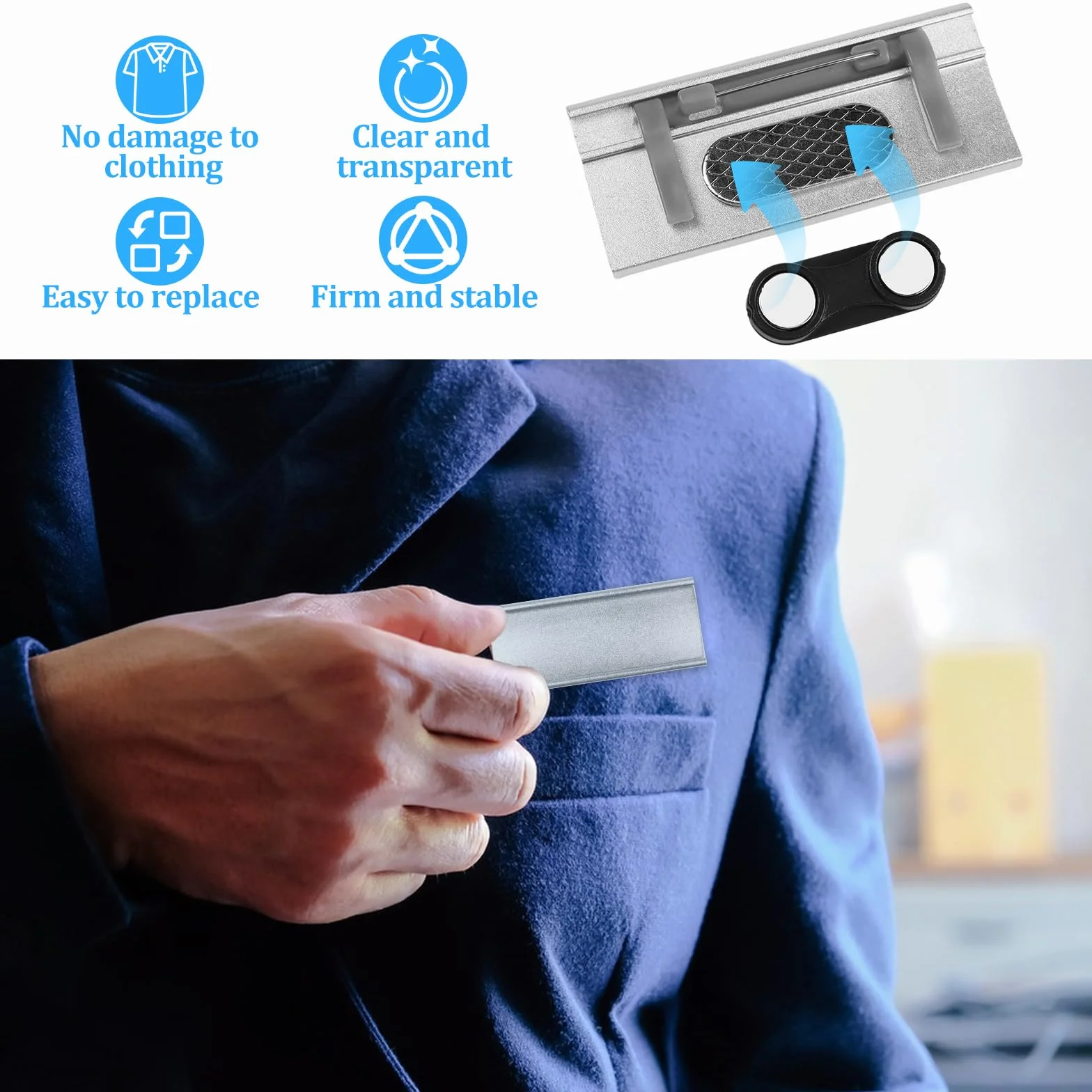 Targhette Identificative in Alluminio 70x32mm con Doppio Magnete per Lavoro