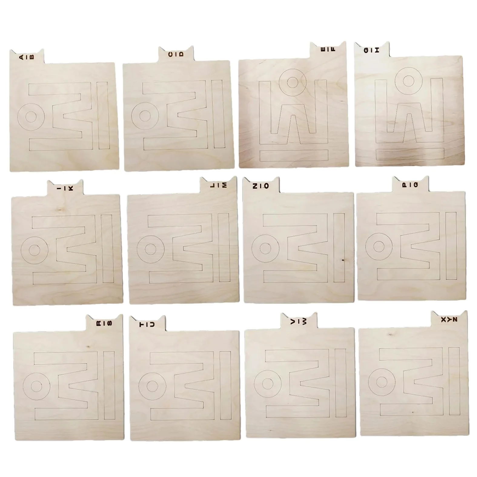 Divisori A Disco In Legno Da 12 Pezzi - 35x30x0,3 Cm Classificazione | Alfabetica Dei Dischi | Allineamento Verticale E Orizzontale Su Un Solo Lato, 12 Pezzi | Divisori Alfabetici Per Scaffali